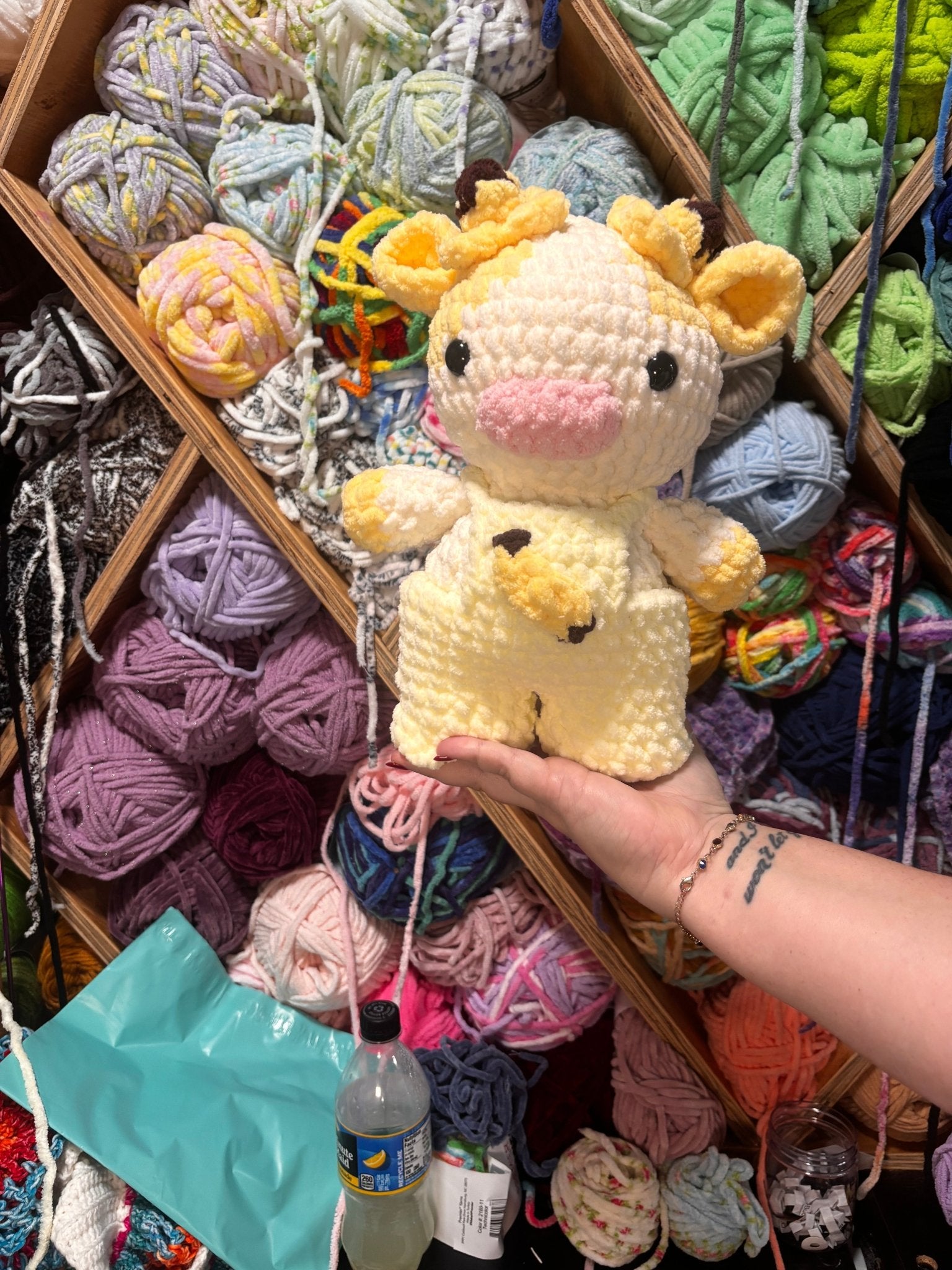 Crocheted Banana Cow Plush Toy - Handmade Plushie from Main Street Collective