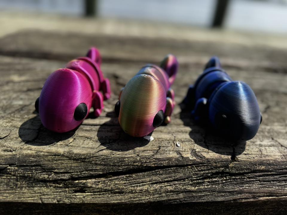 Color-Shifting Chameleon Fidget: 3D Printed Toy, Handmade in Mississippi