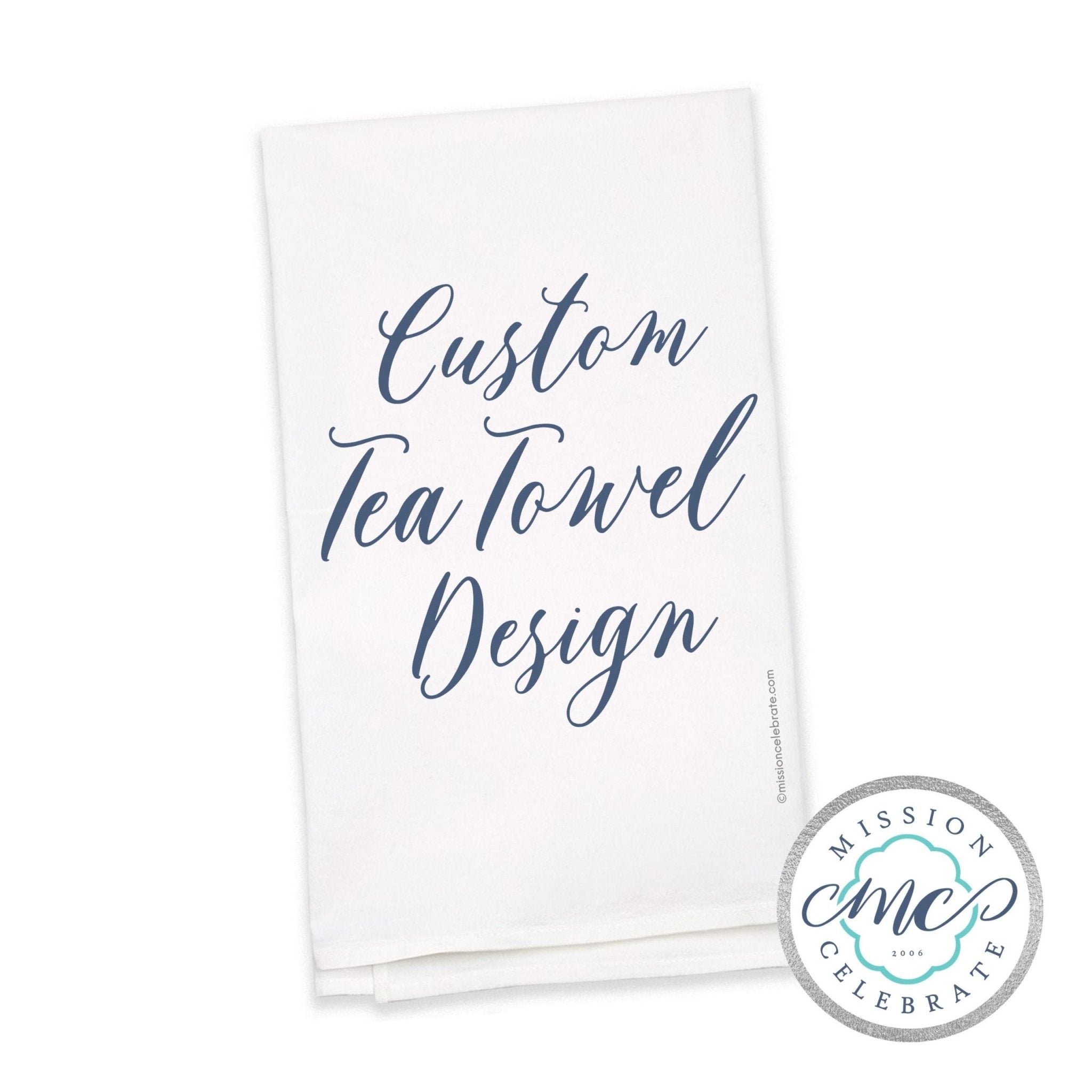 Custom Tea Towel by Main Street Collective: Personalized Kitchen Decor, Recipe Card, Flour Sack Towel Design