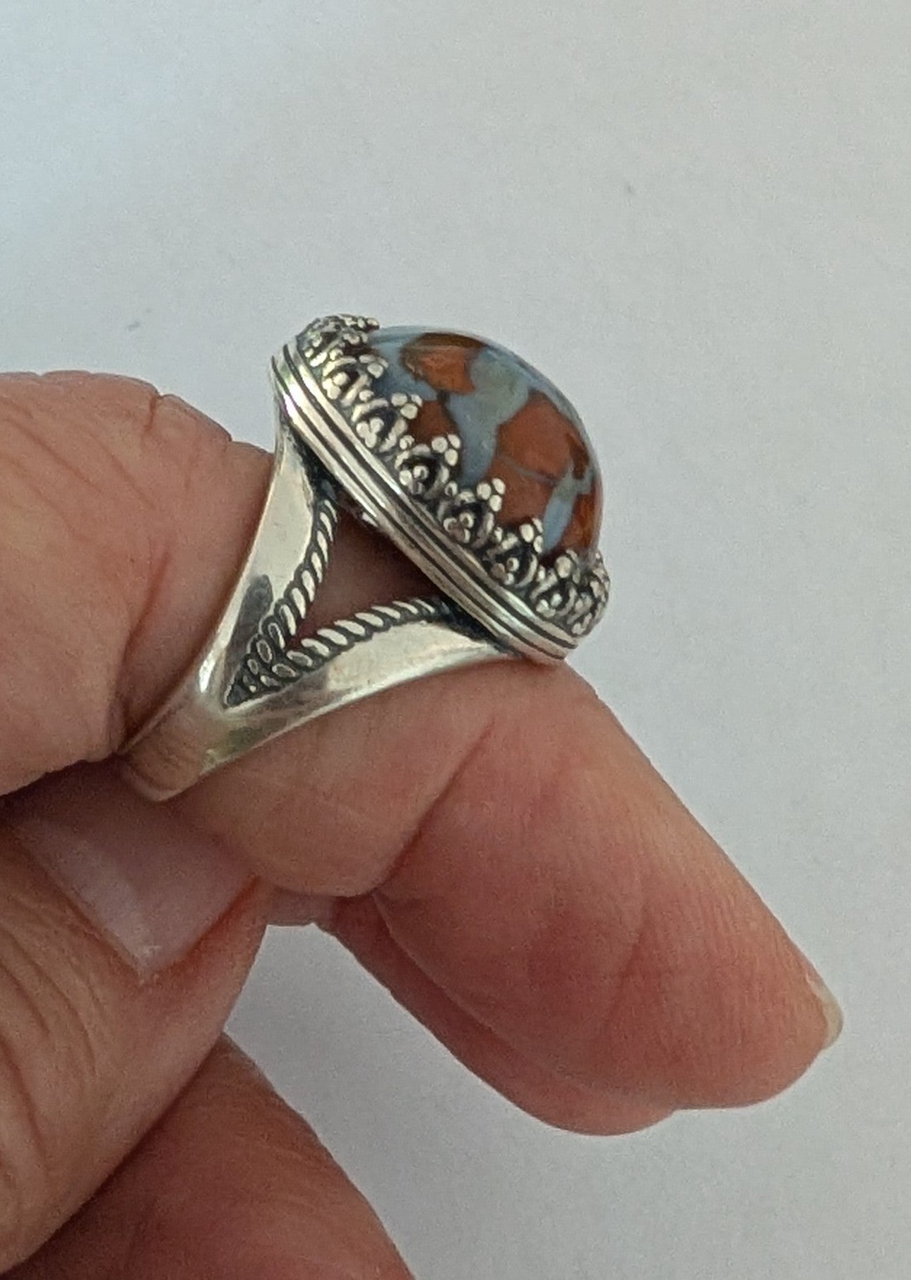 Butterfly Jasper Ring: Handcrafted sterling silver ring with a unique jasper stone.