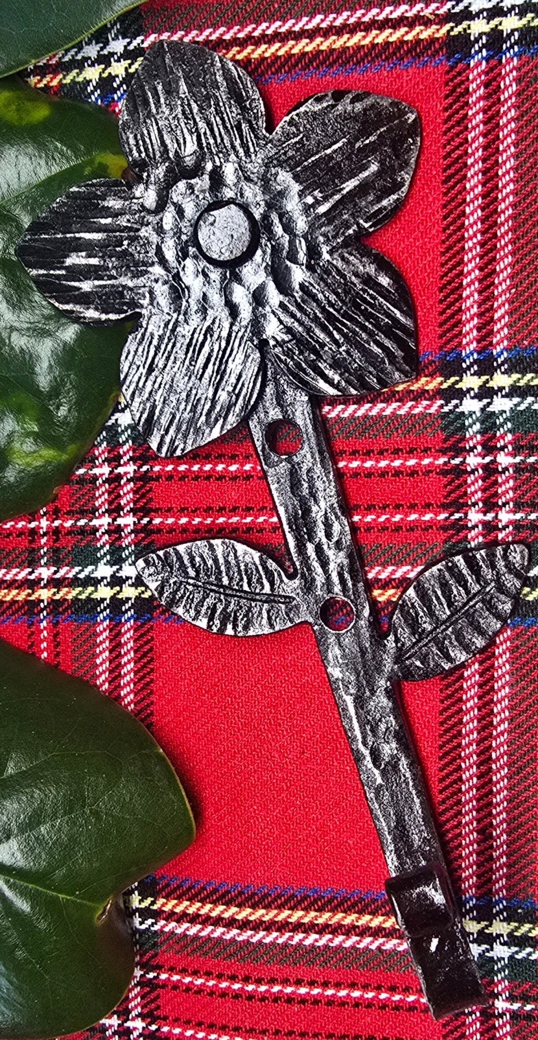 Hand-Forged Flower Hook - Rustic Metal Decor by Main Street Collective