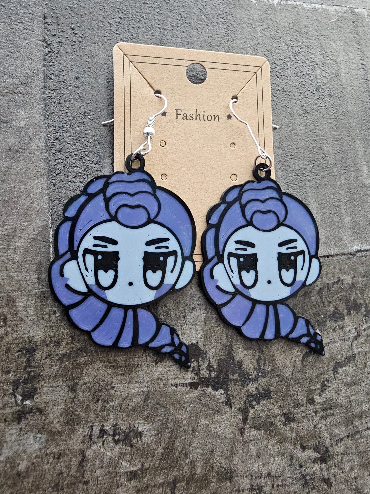 K-Pop Demon Hunter Rumi Earrings - Chibi Style Anime Jewelry, Purple Detail, Main Street Collective