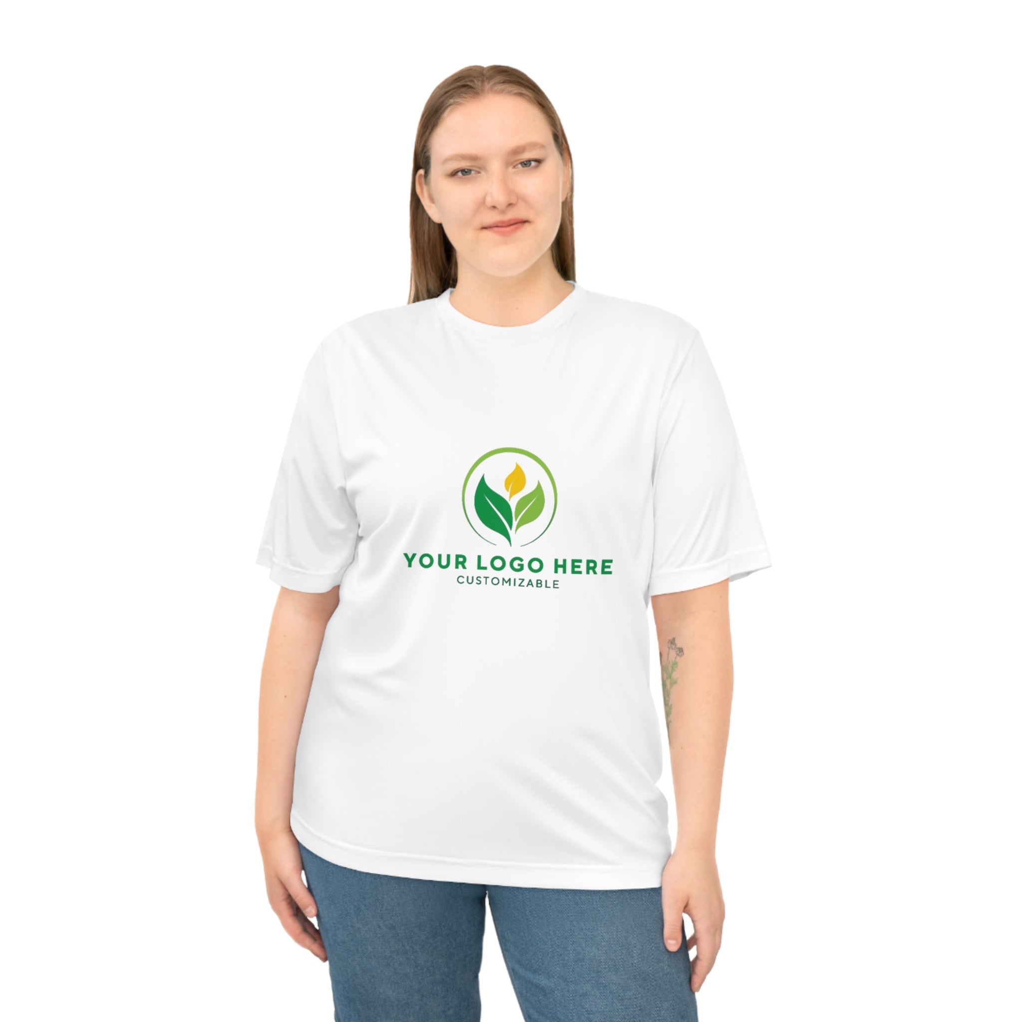 Customizable Unisex Performance T-Shirt: Upload your logo, design, or text for a unique and personalized look!