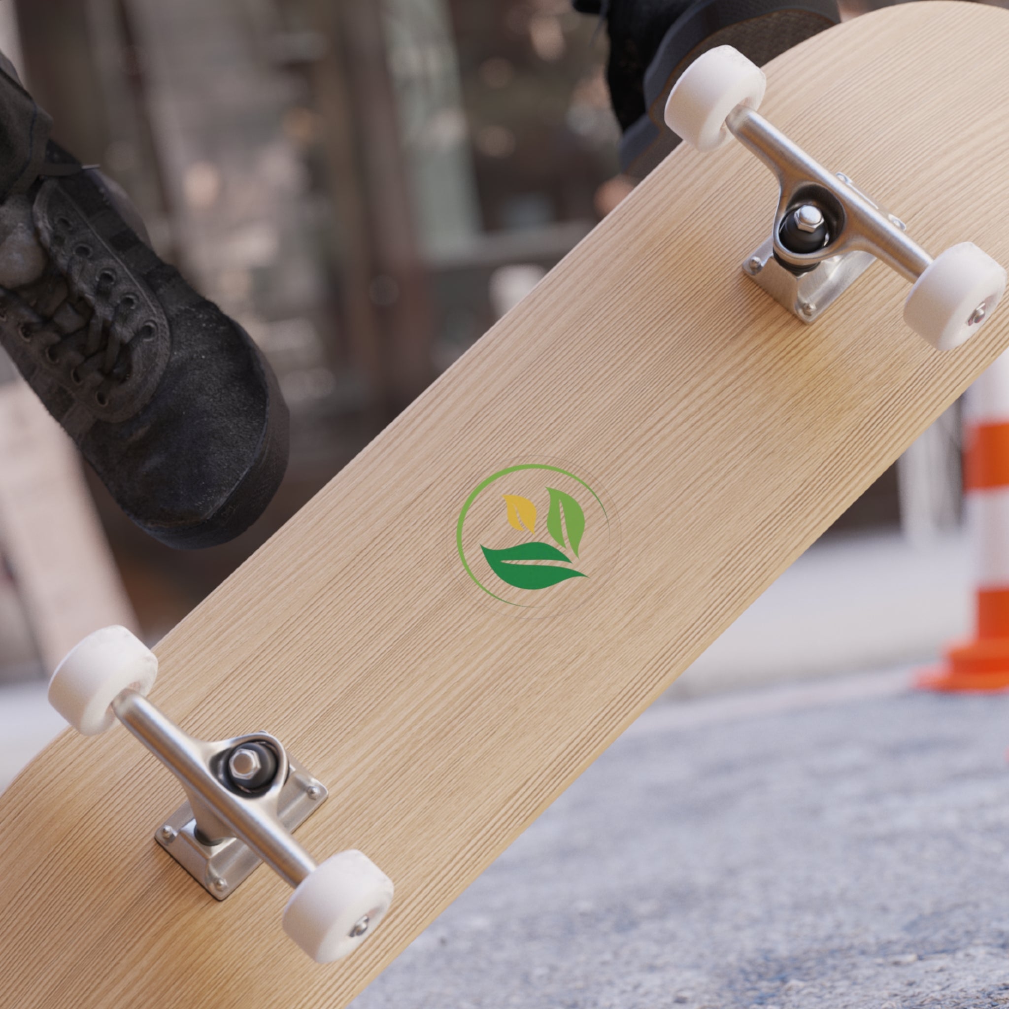 Transparent Outdoor Stickers by Main Street Collective on Skateboard