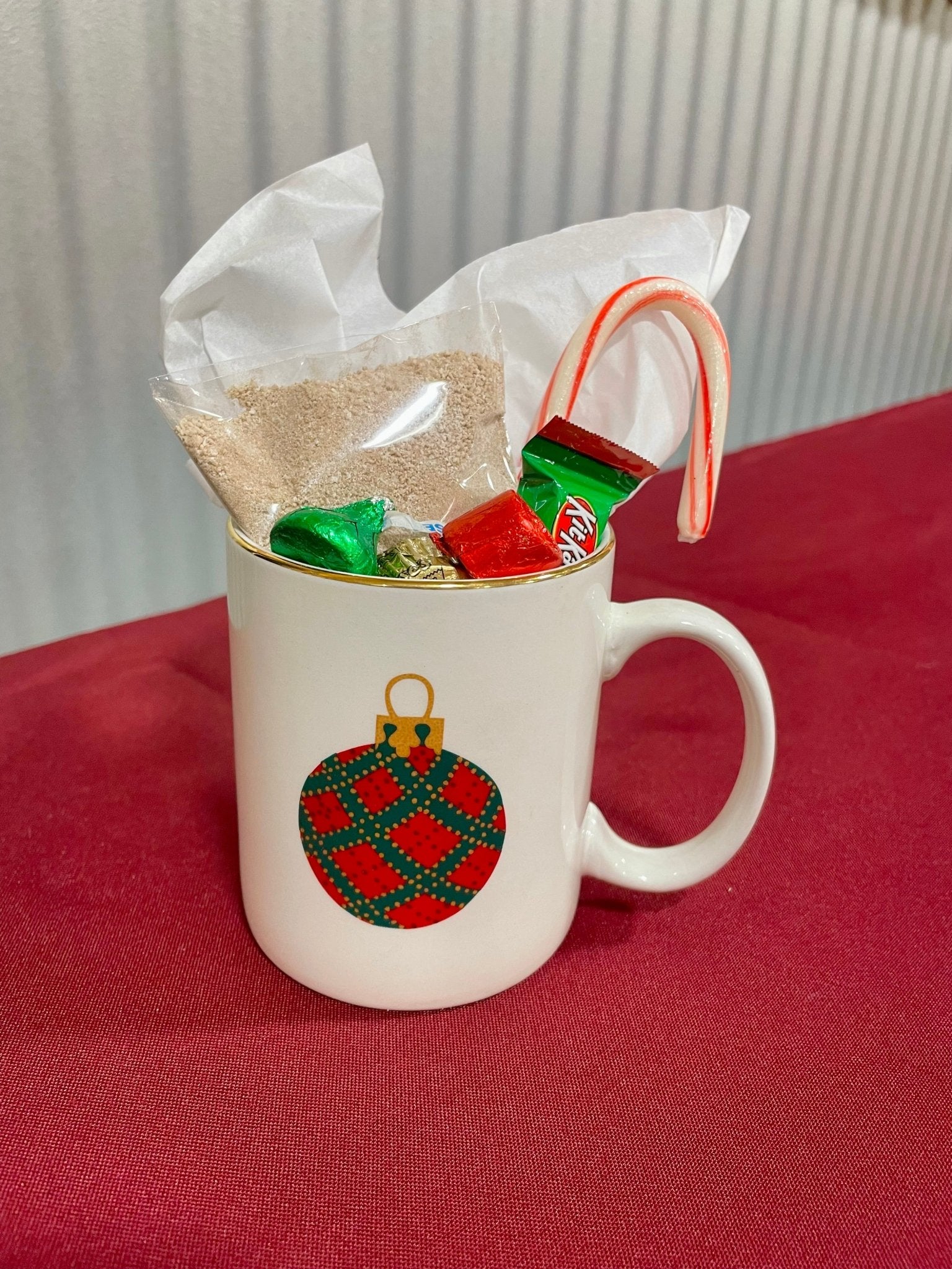 Vintage Ornament Merry Mug: Hot Cocoa, Candy, Peppermint Spoon - Christmas Gift Idea from Main Street Collective