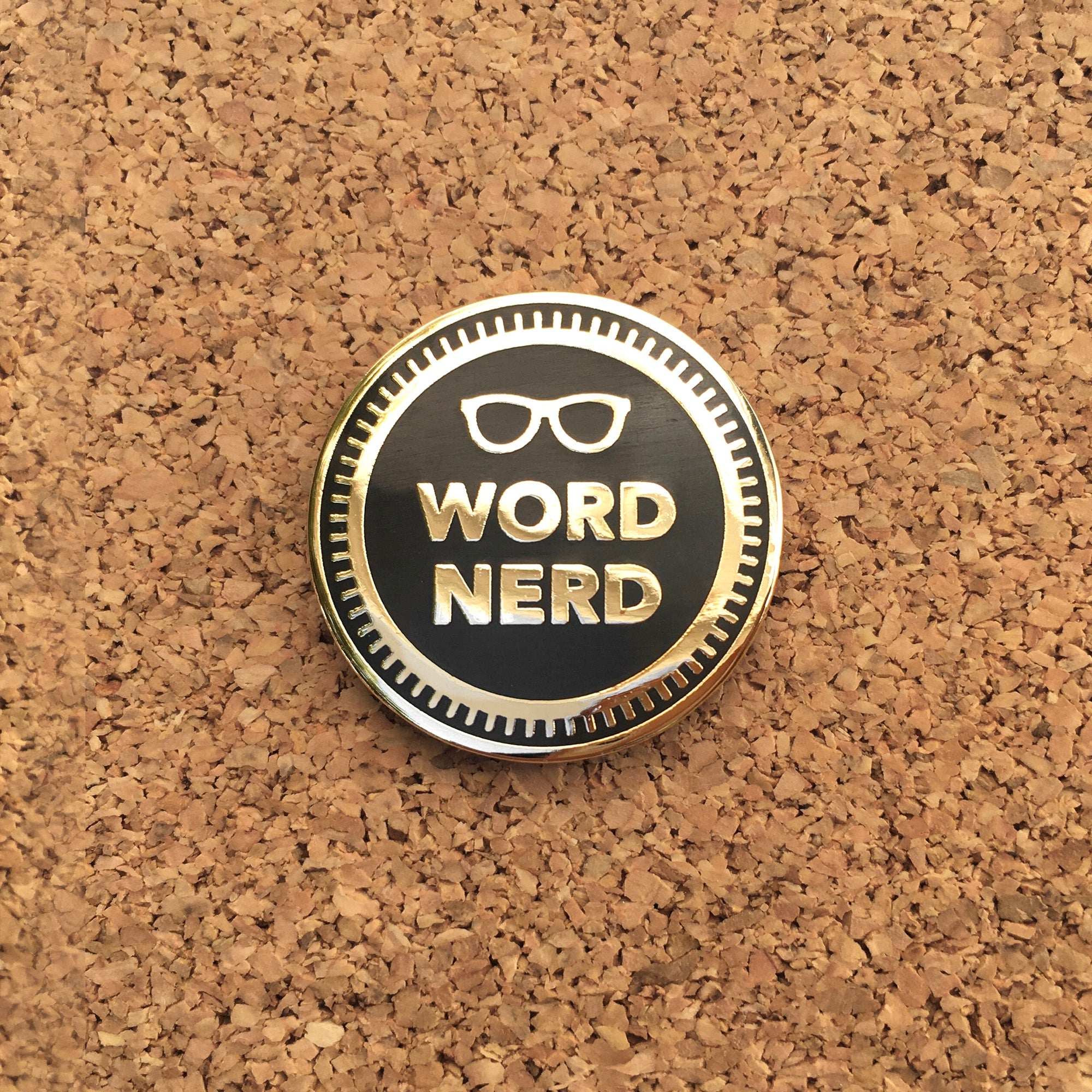 Word Nerd Enamel Pin – Book Lover & Writer Badge