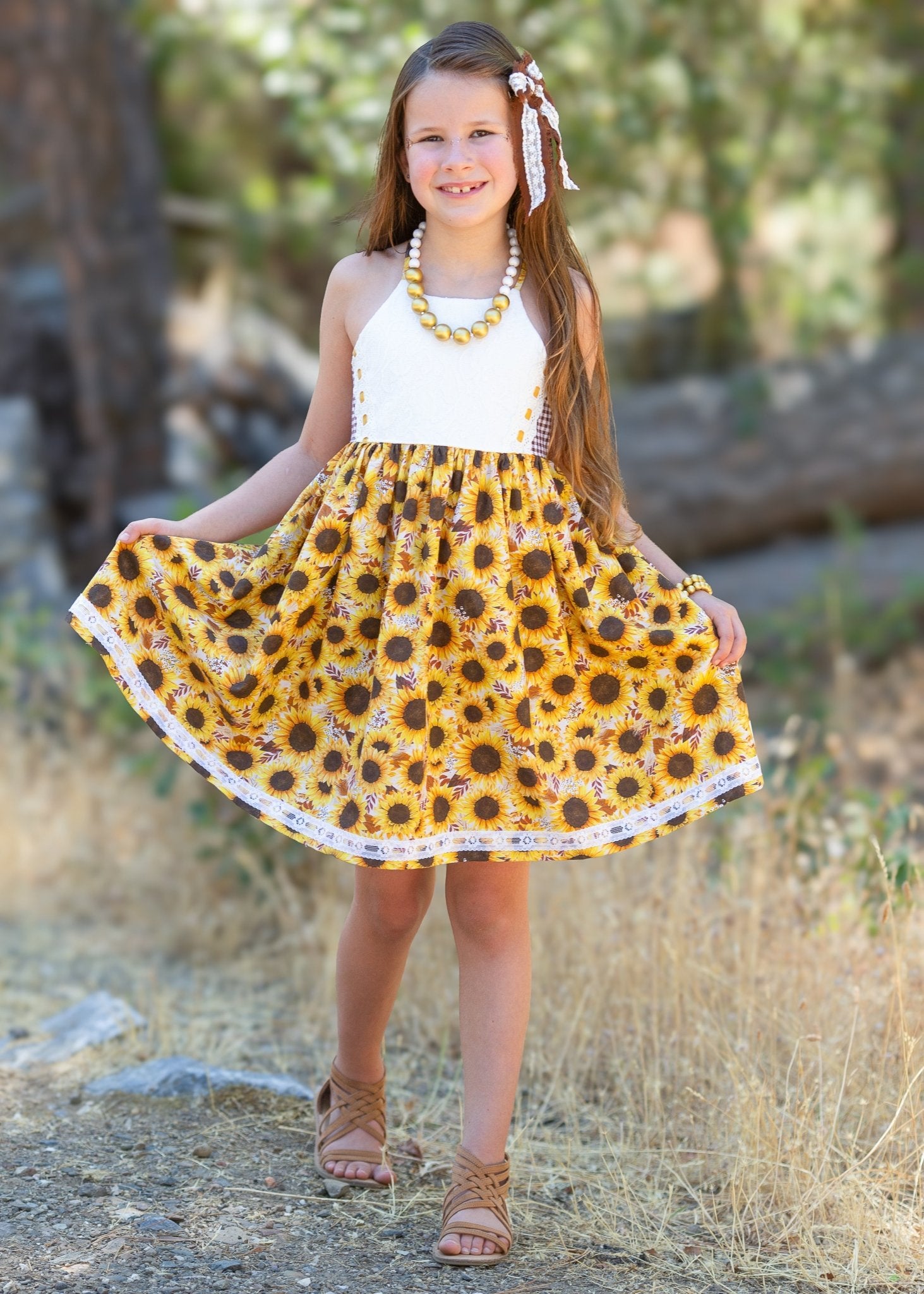 Girl in Sunflower Dress by Main Street Collective: Cute Summer Fashion