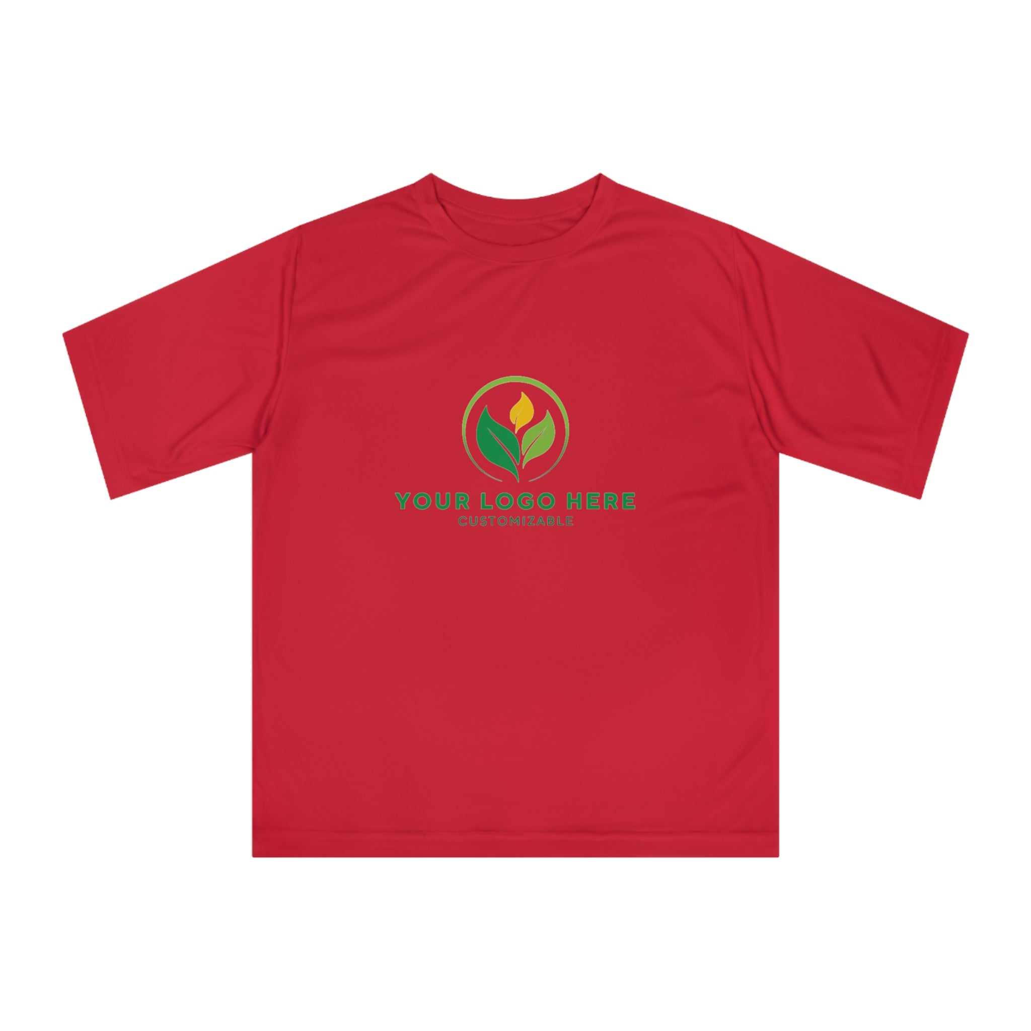 Red Customizable T-Shirt with Logo Area | Performance Wear | Main Street Collective