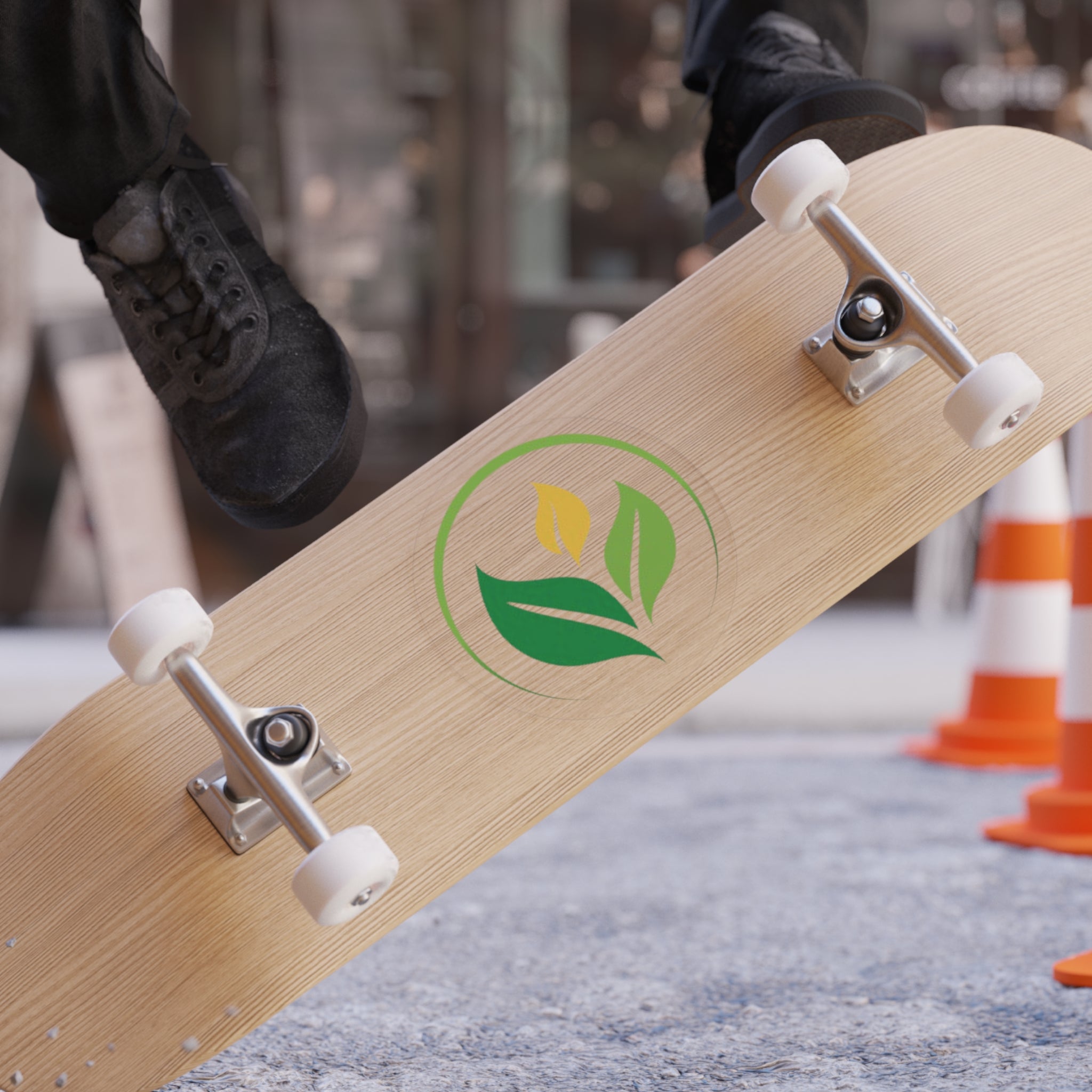 Custom Transparent Stickers on Skateboard - Main Street Collective