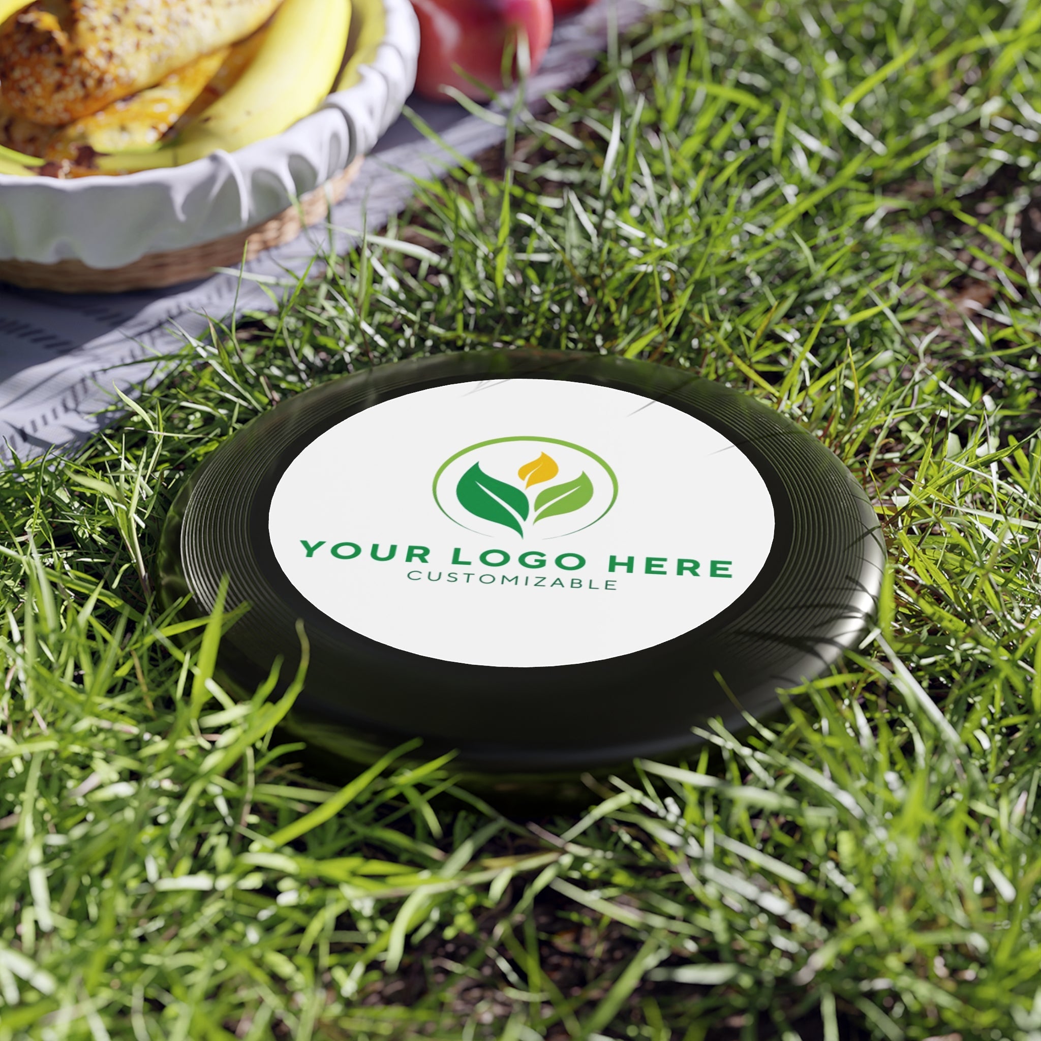 Custom Frisbee: Logo on Wham-O Flying Disc for Company Picnic, Promotional Gift.