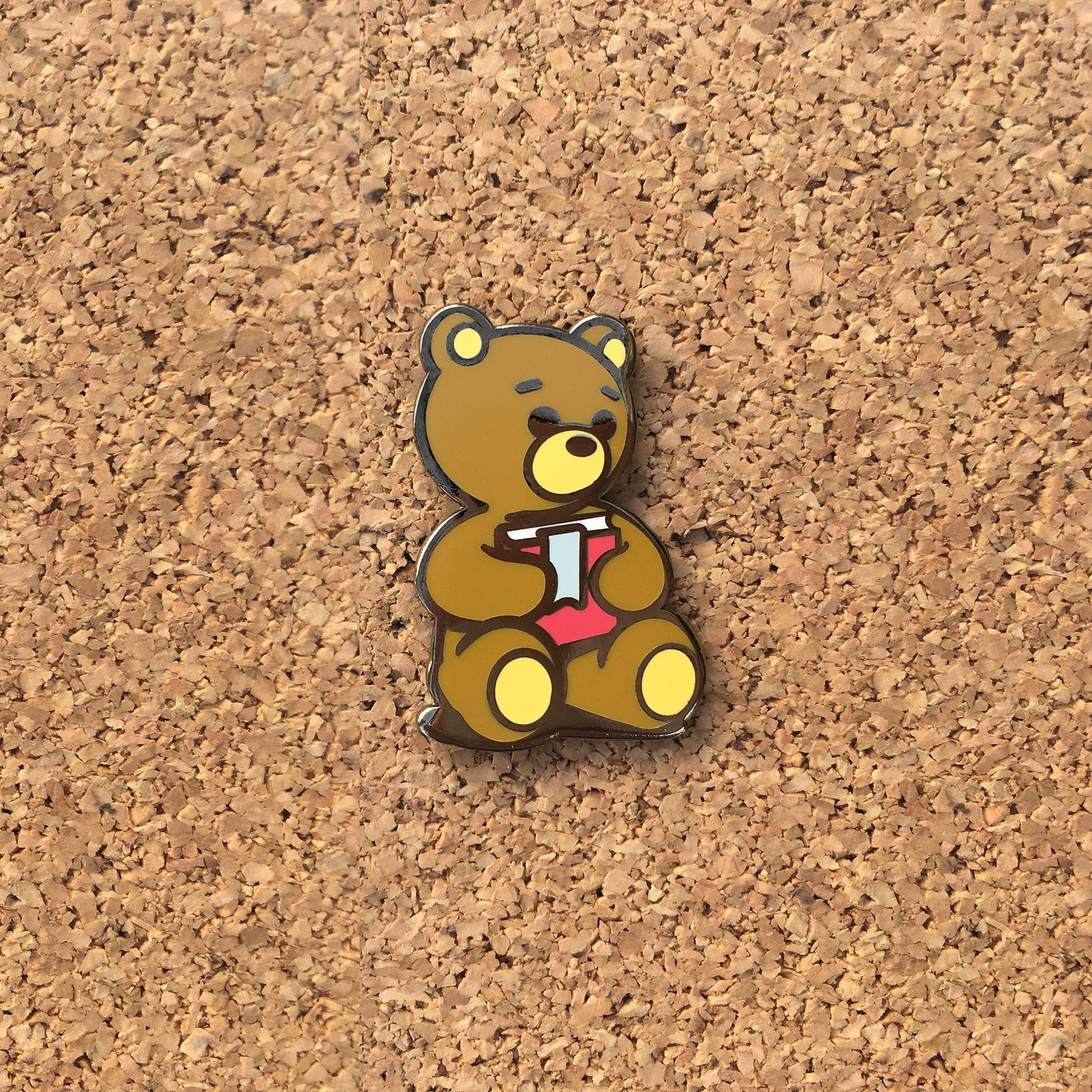 Reading Bear Enamel Pin – Cute Book Lover Pin for Readers & Kids at Heart