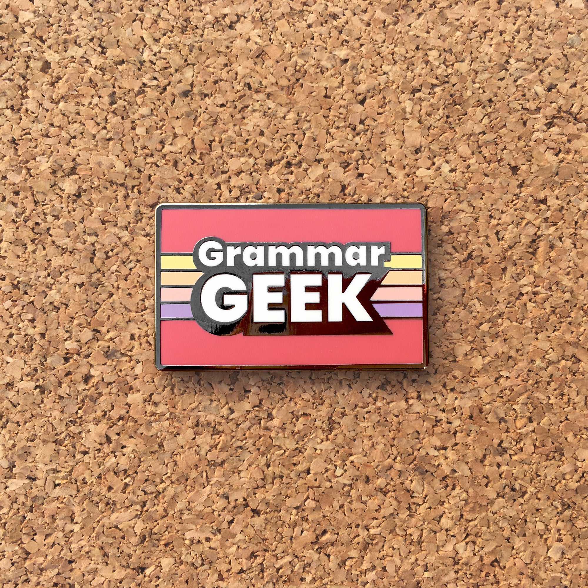 Grammar Geek Enamel Pin – Retro Style Pin for Writers, Teachers & Book Lovers