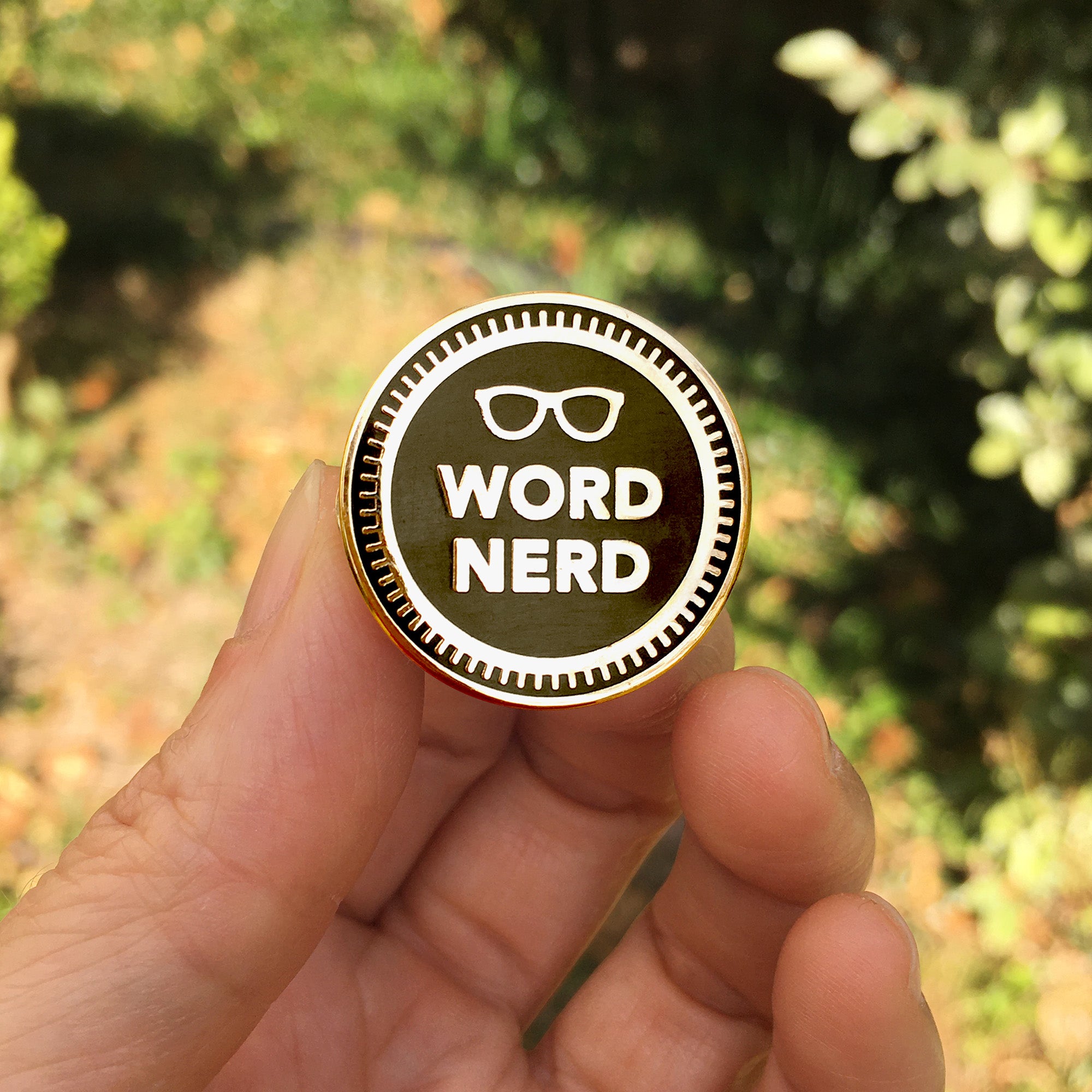Word Nerd Enamel Pin – Book Lover & Writer Badge
