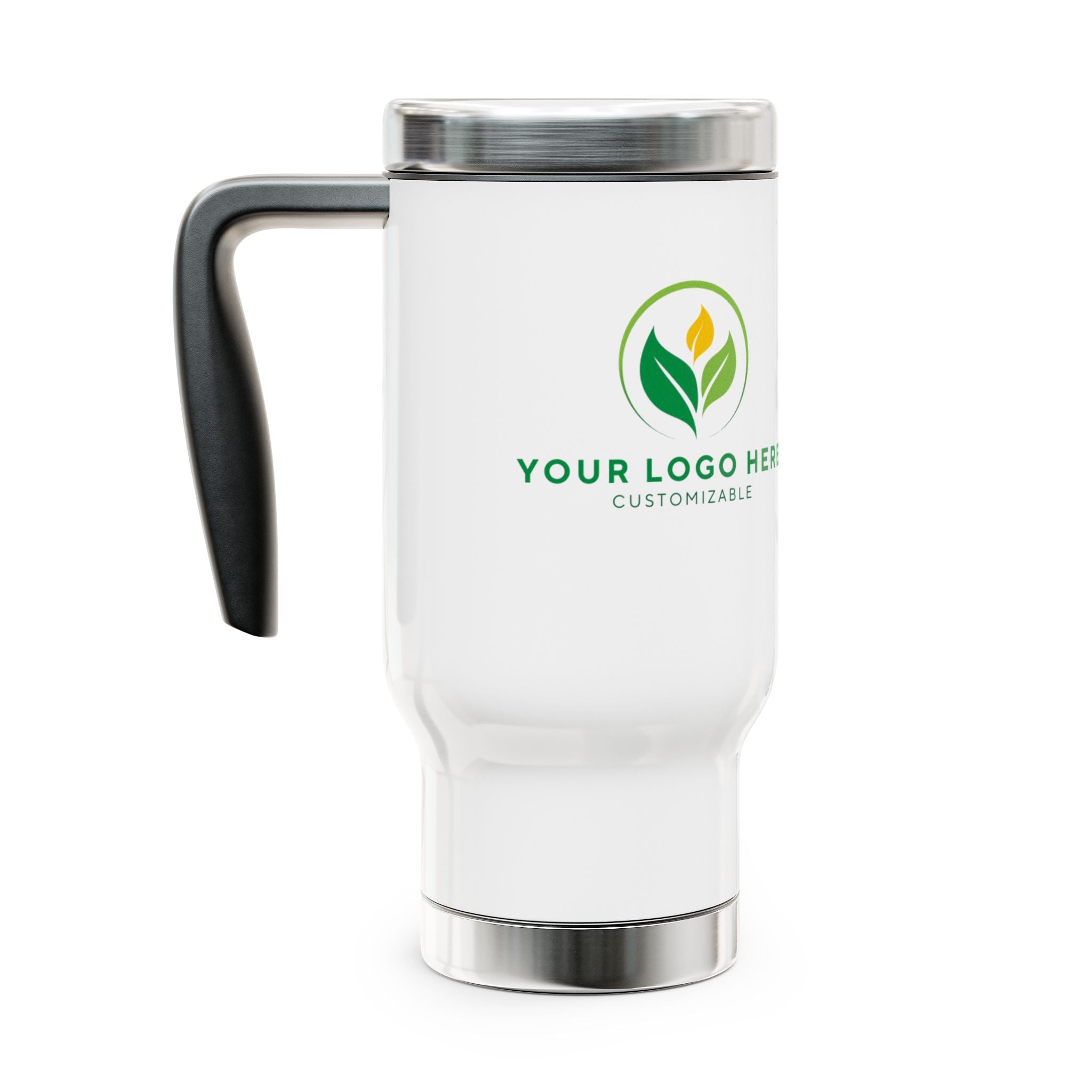 Viola Panther Customizable Stainless Steel Insulated Travel Mug with Handle - Personalized Gift