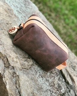 Leather Dopp Kit - Brown Toiletry Bag - Makeup Bag - Travel Accessory by Main Street Collective