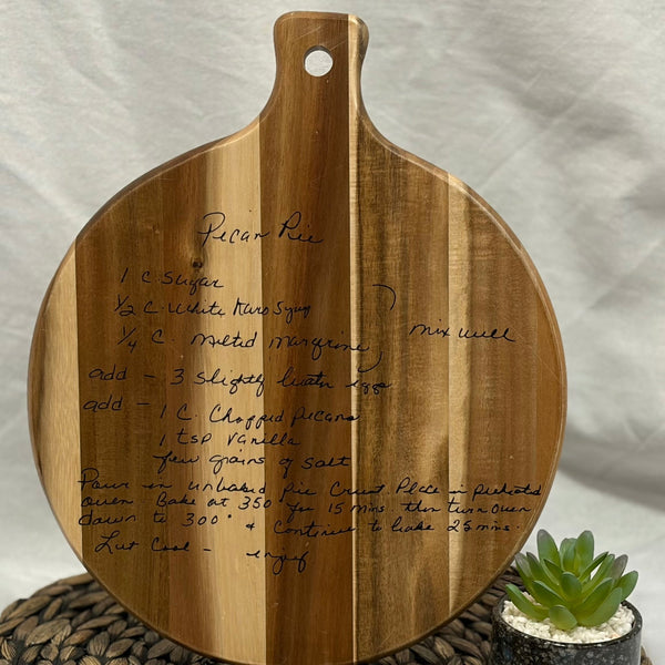 Custom Handwriting Engraved Cutting Board – Recipe Keepsake, Family Heirloom Gift, Kitchen Decor