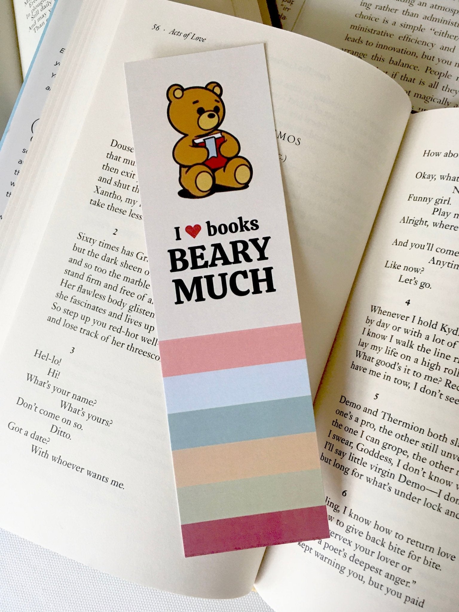 “I ❤️ Books Beary Much” Cute Bear Bookmark
