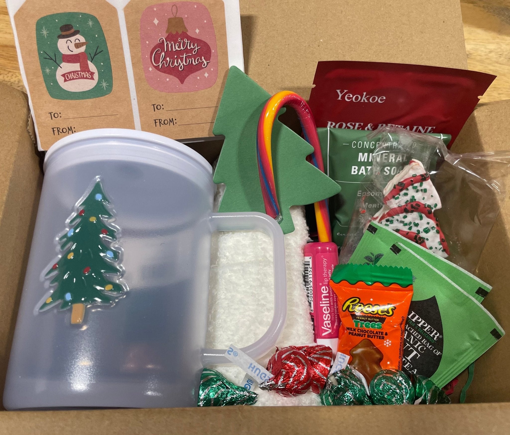 Christmas Gift Box: Self-Care Treats & Holiday Cheer by Main Street Collective - Bath Soak, Tea, Tumbler & More!