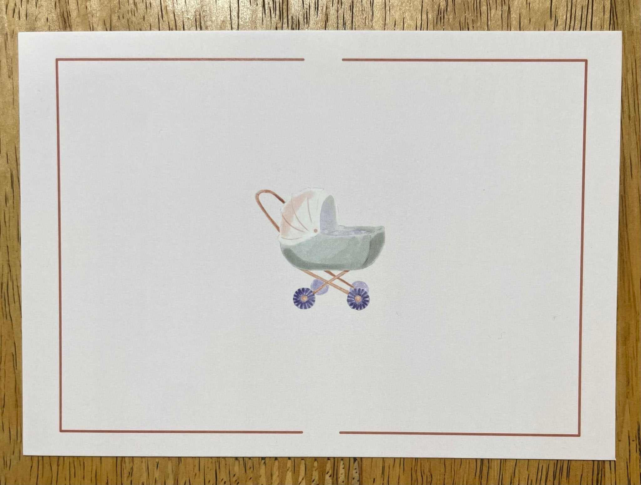 Main Street Collective Baby Shower Card with Stroller Illustration - Minimalist Design