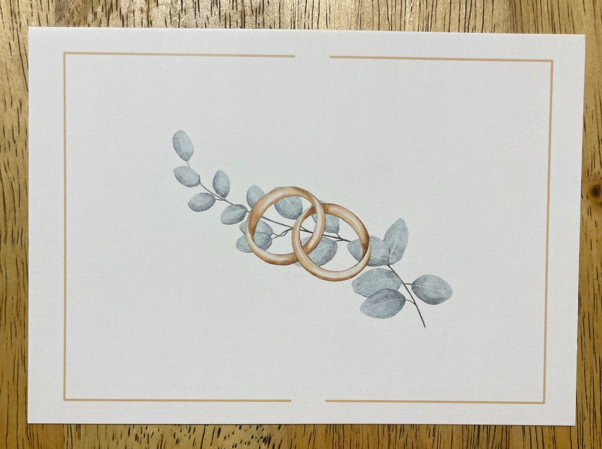 Minimalist Card Set: Wedding, Sympathy, Baby Shower, Birthday - Gold Rings & Eucalyptus Design by Main Street Collective