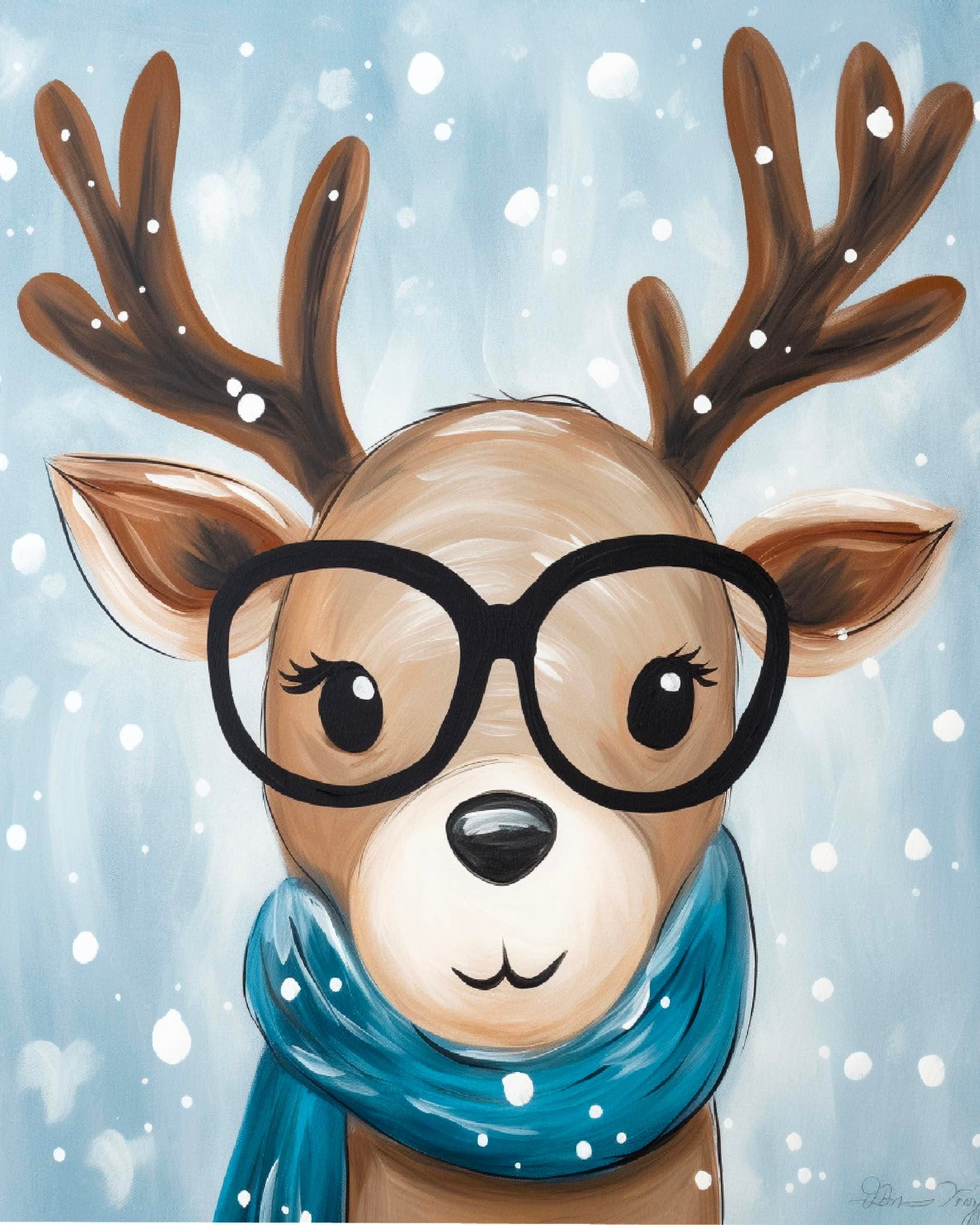 Paint Your Own Canvas Kit-Smart Reindeer