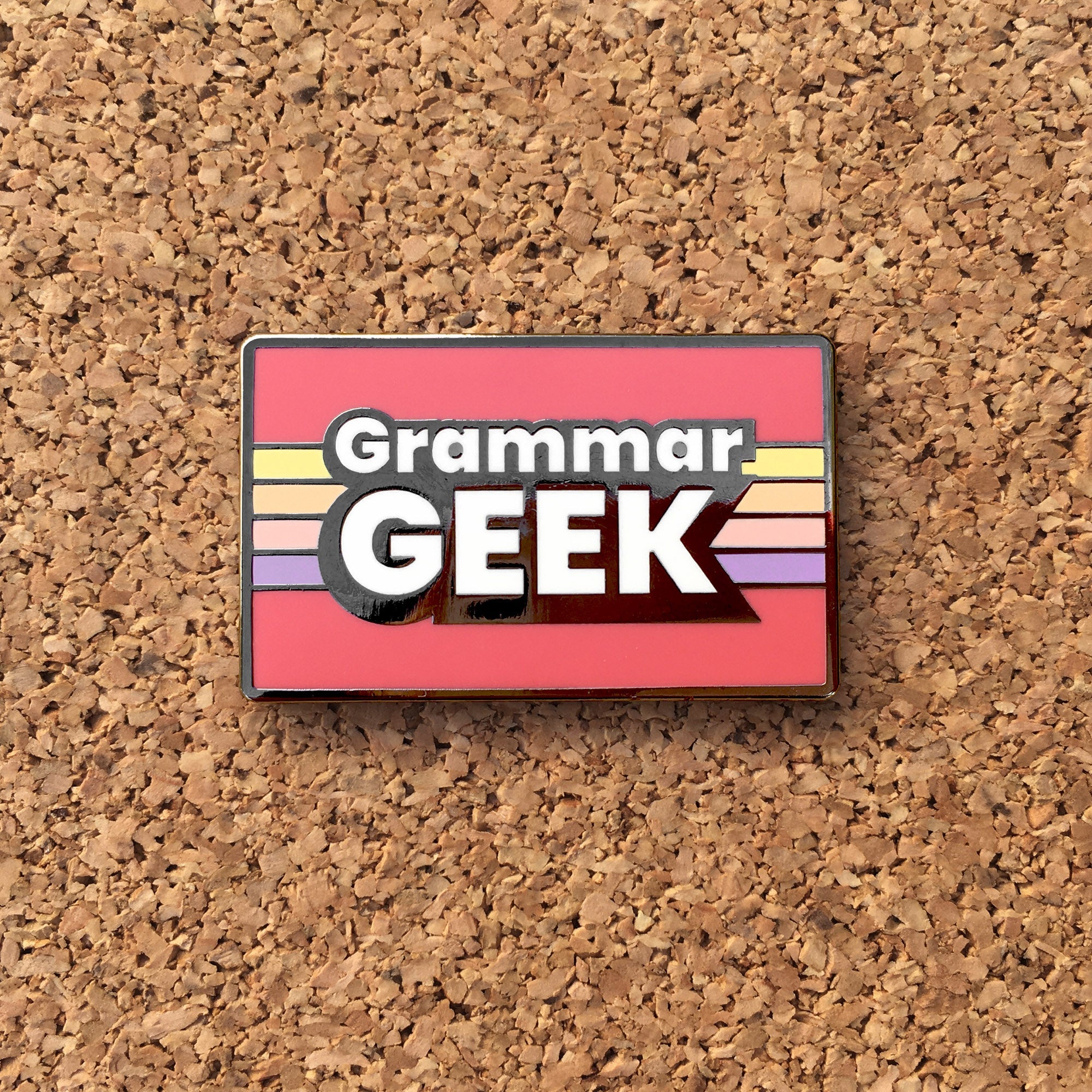 Grammar Geek Enamel Pin: Retro Style for Writers, Teachers, & Book Lovers