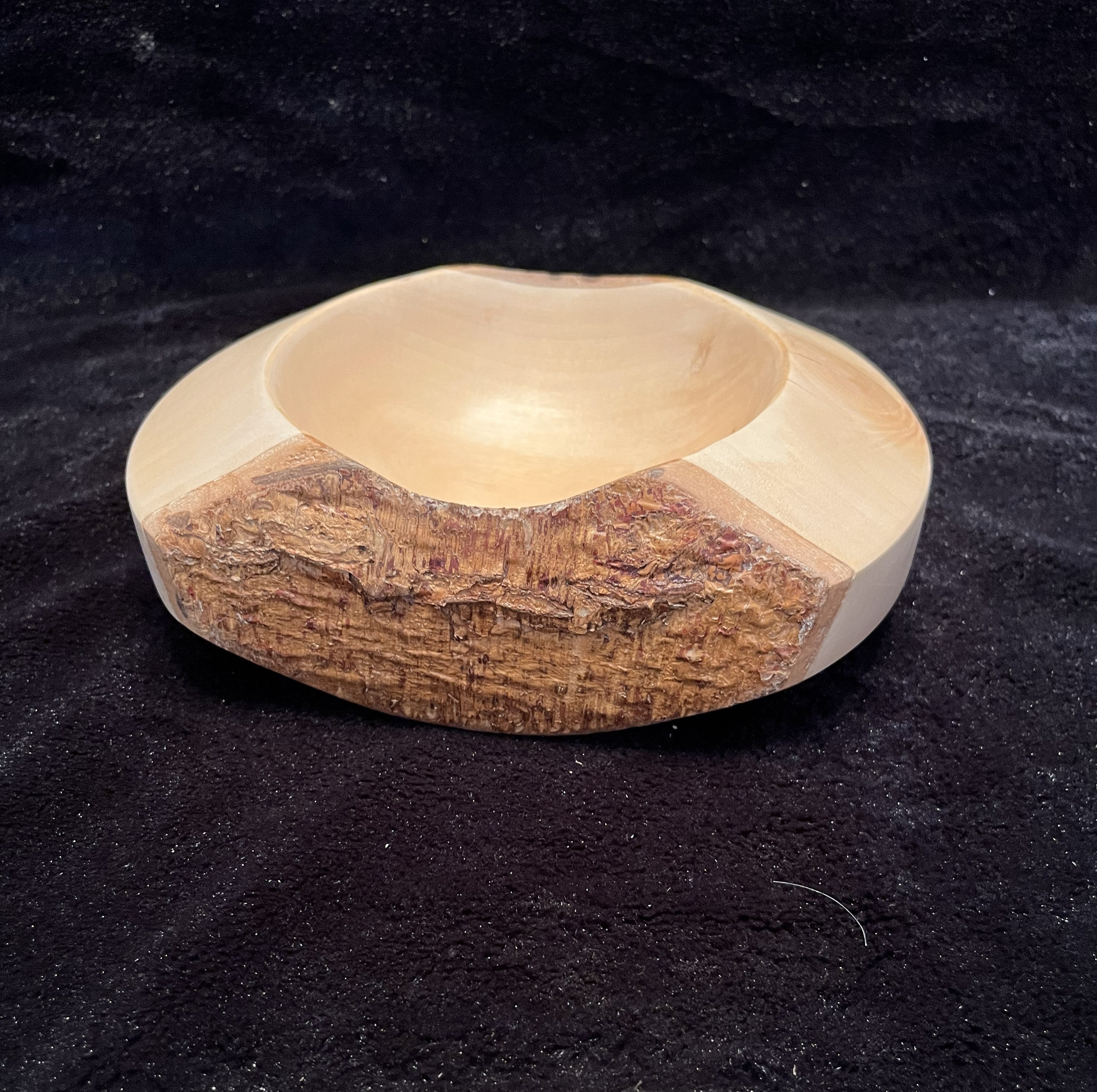 Rustic River Birch Wood Bowl: Handmade small bowl with bark detail, wooden candy dish, decorative wooden bowl. #woodturning #rusticdecor