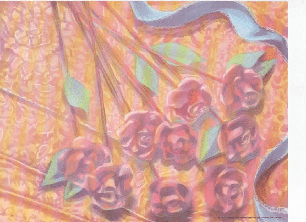 Artistic Roses Background for Personalized Name Meaning Gift. Vintage Floral Pattern.