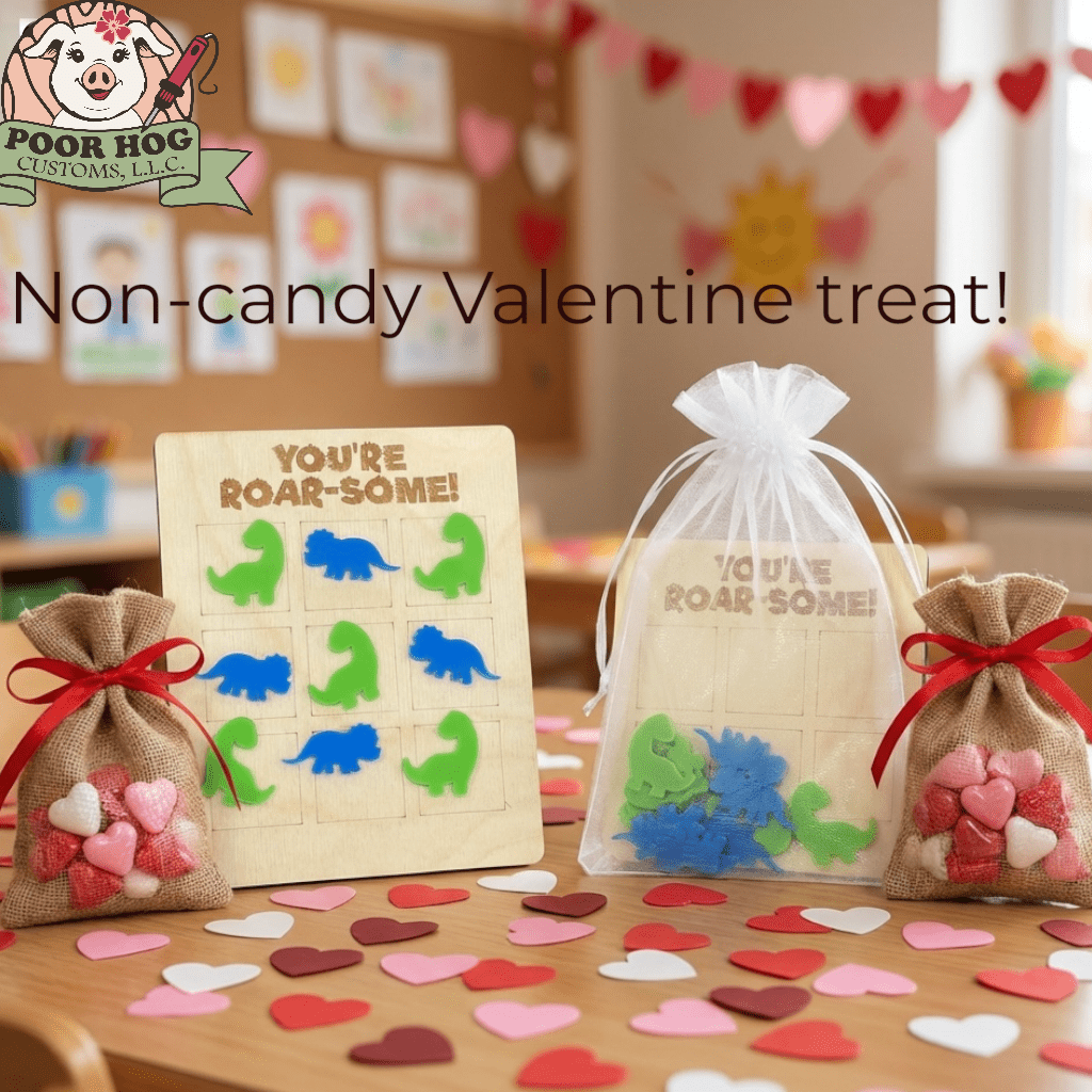 Dinosaur Tic Tac Toe Valentine Game: Non-Candy Classroom Treat for Kids