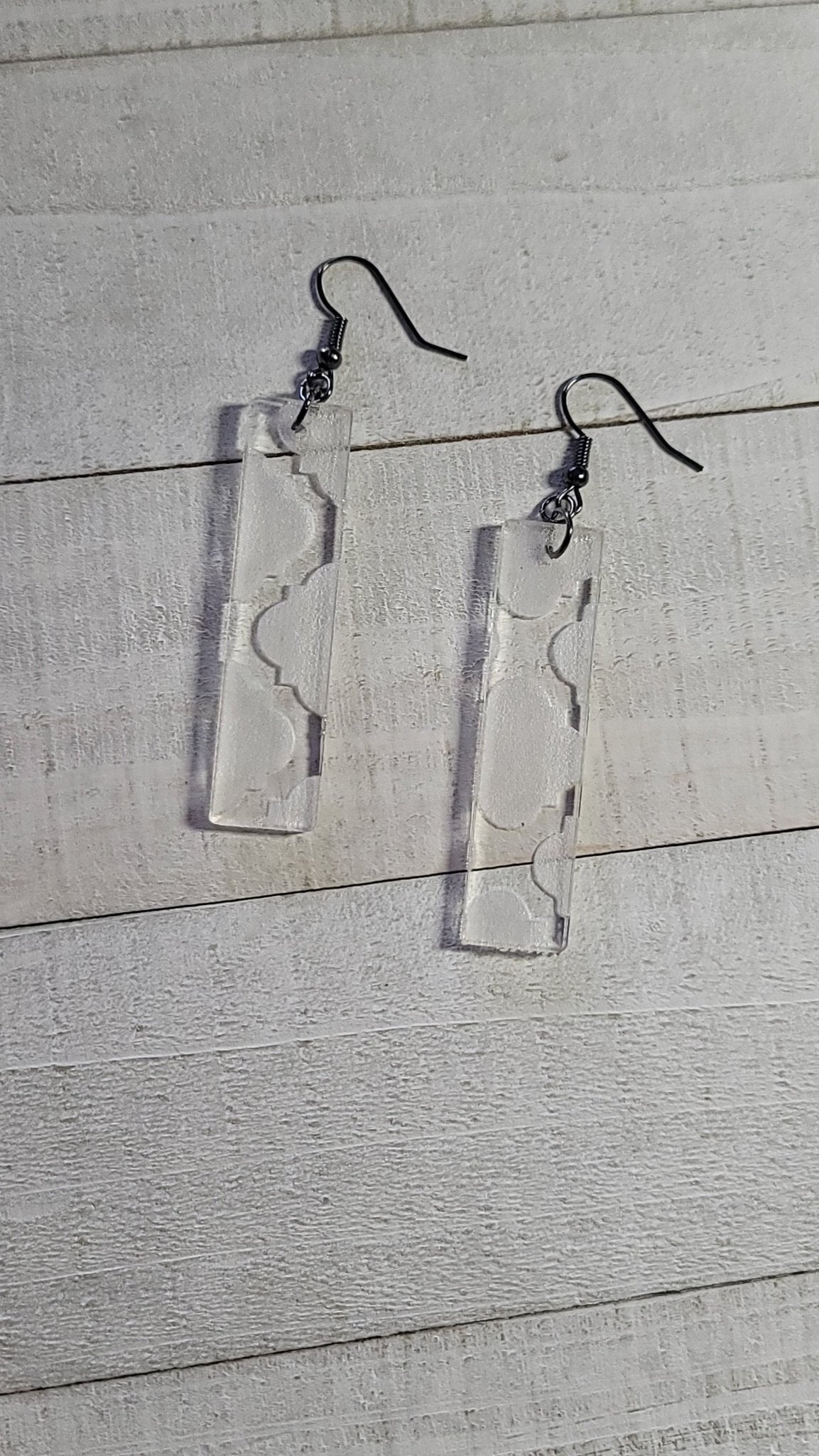 BOHO DANGLE EARRING by Main Street Collective: Clear Acrylic Lightweight Earring 2" Long