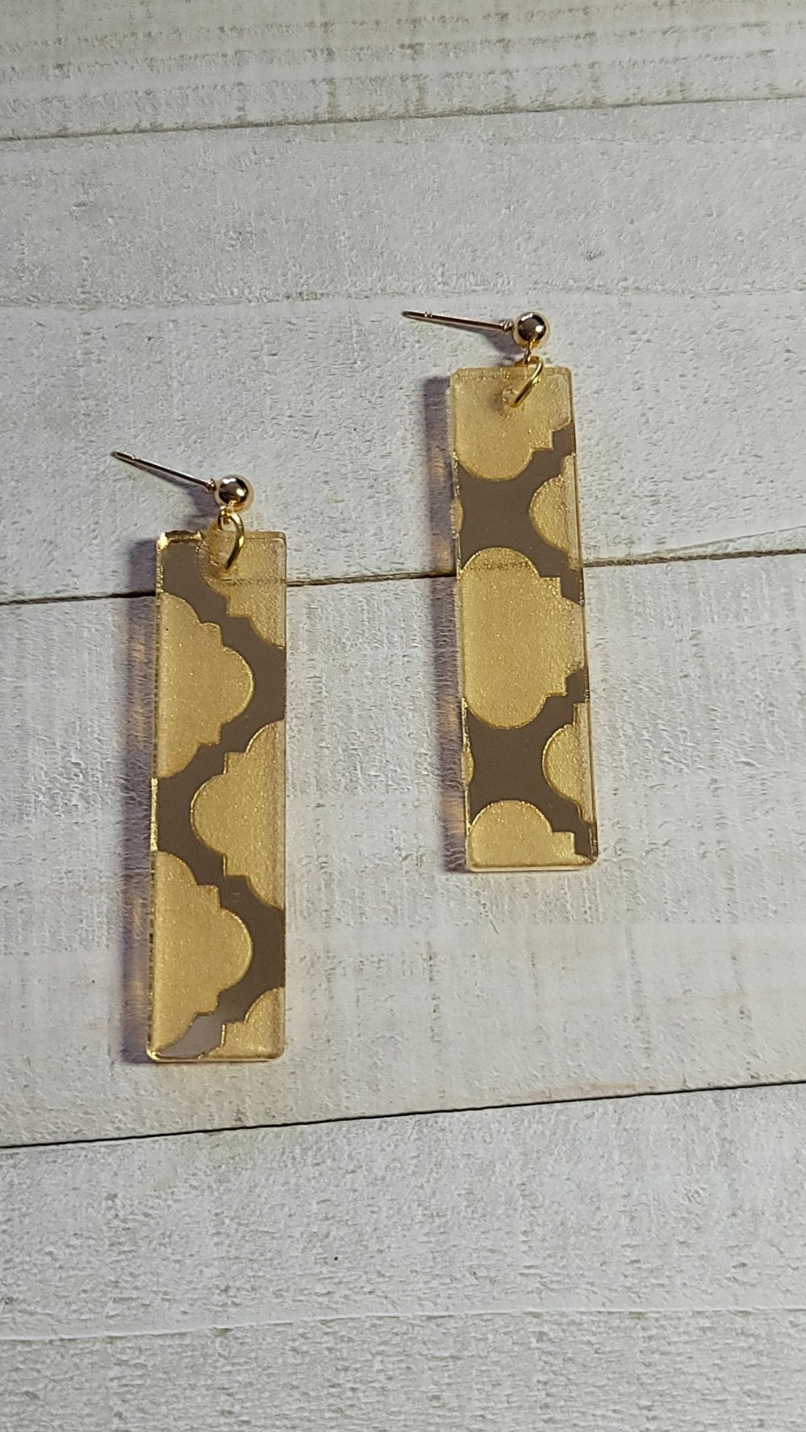Boho Dangle Earrings - Gold Geometric Design - Lightweight - Main Street Collective