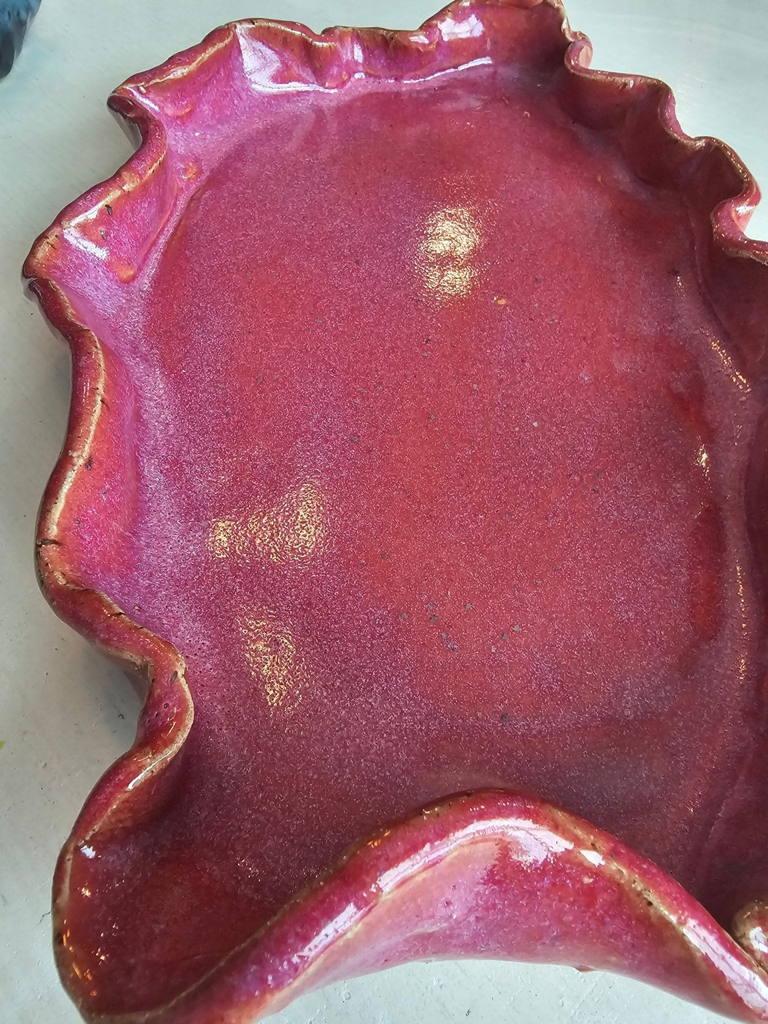 Handmade Ceramic Ruffled Dish: Pottery Date Night Creation in Hattiesburg, MS