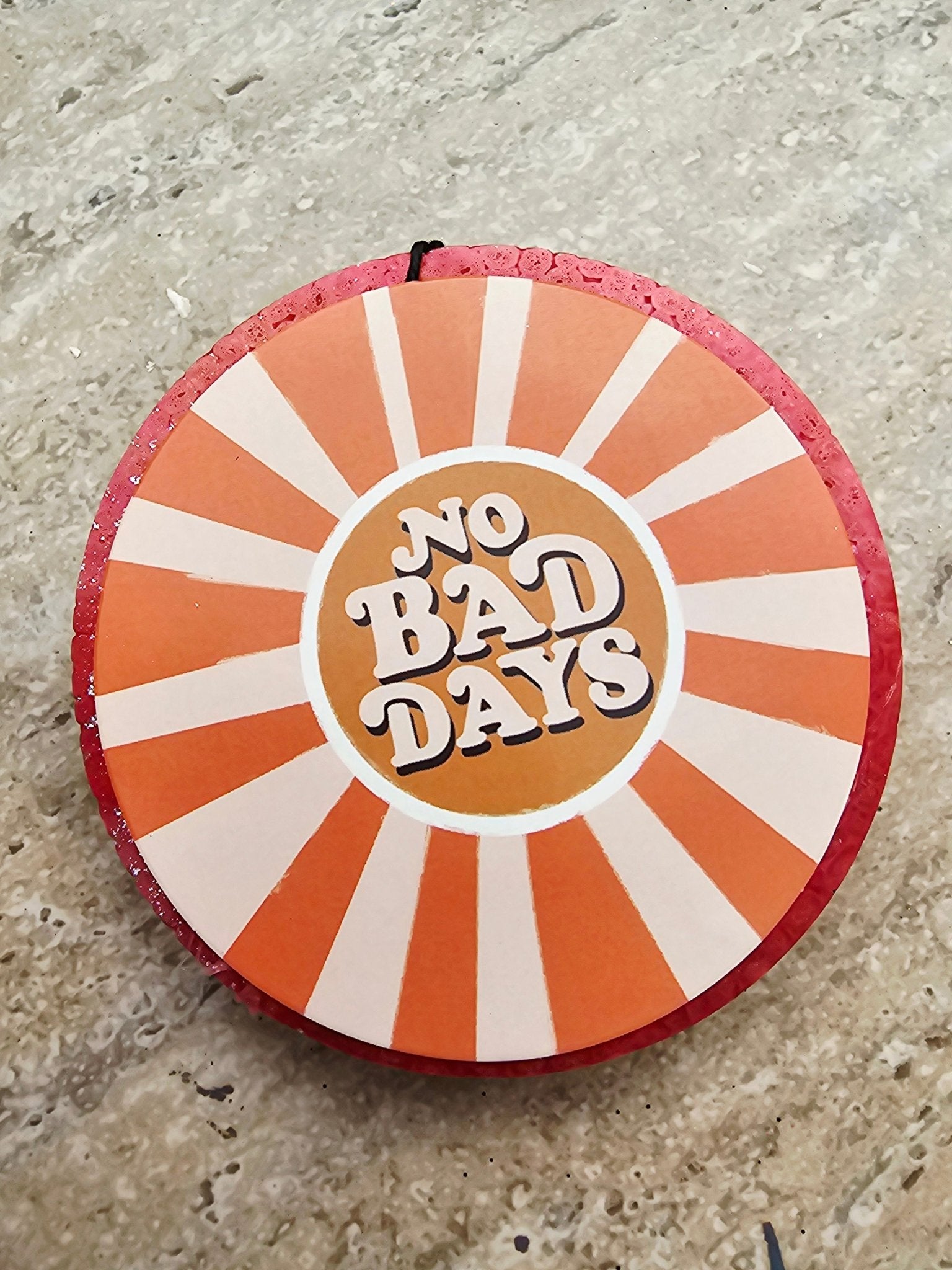 No Bad Days Car Air Freshener: Handmade Aroma Bead Freshie with a Funny Saying from Main Street Collective.