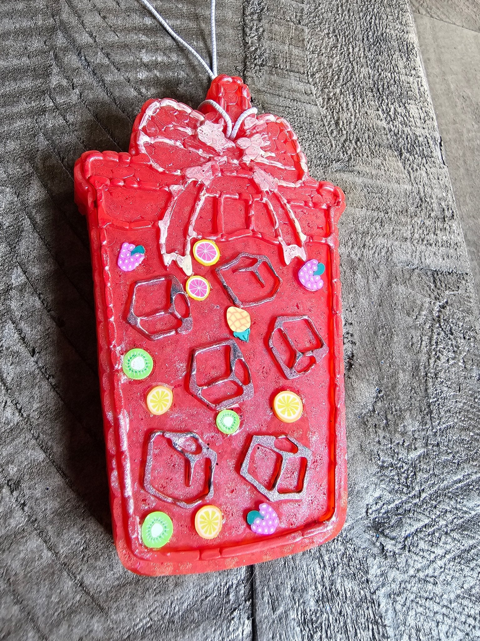 Iced Drink Car Air Freshener by Main Street Collective: Handmade Aroma Beads, Cool Car Decor