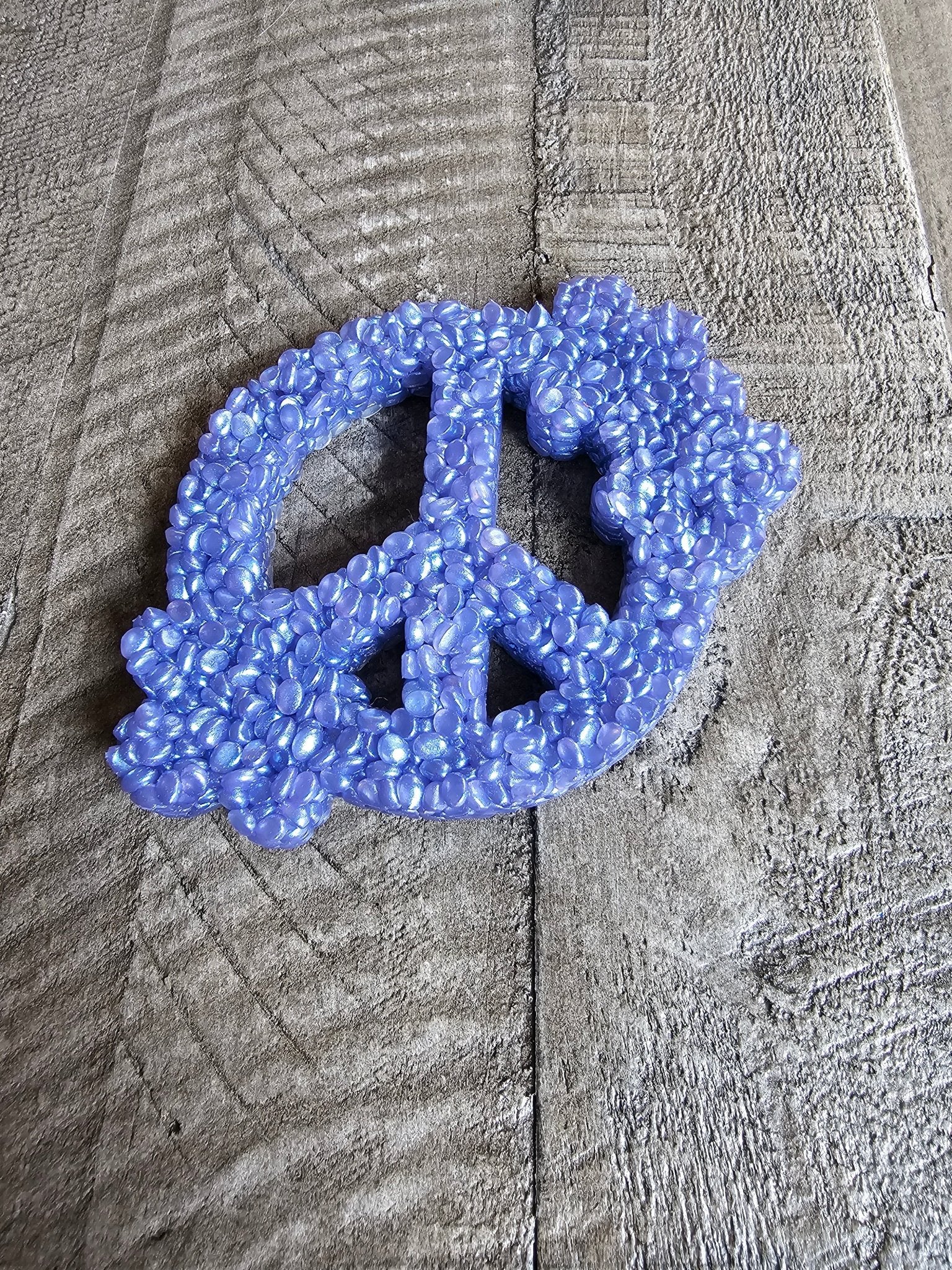 Purple Peace Sign Car Freshie: Retro Handmade Aroma Bead Air Freshener - Main Street Collective