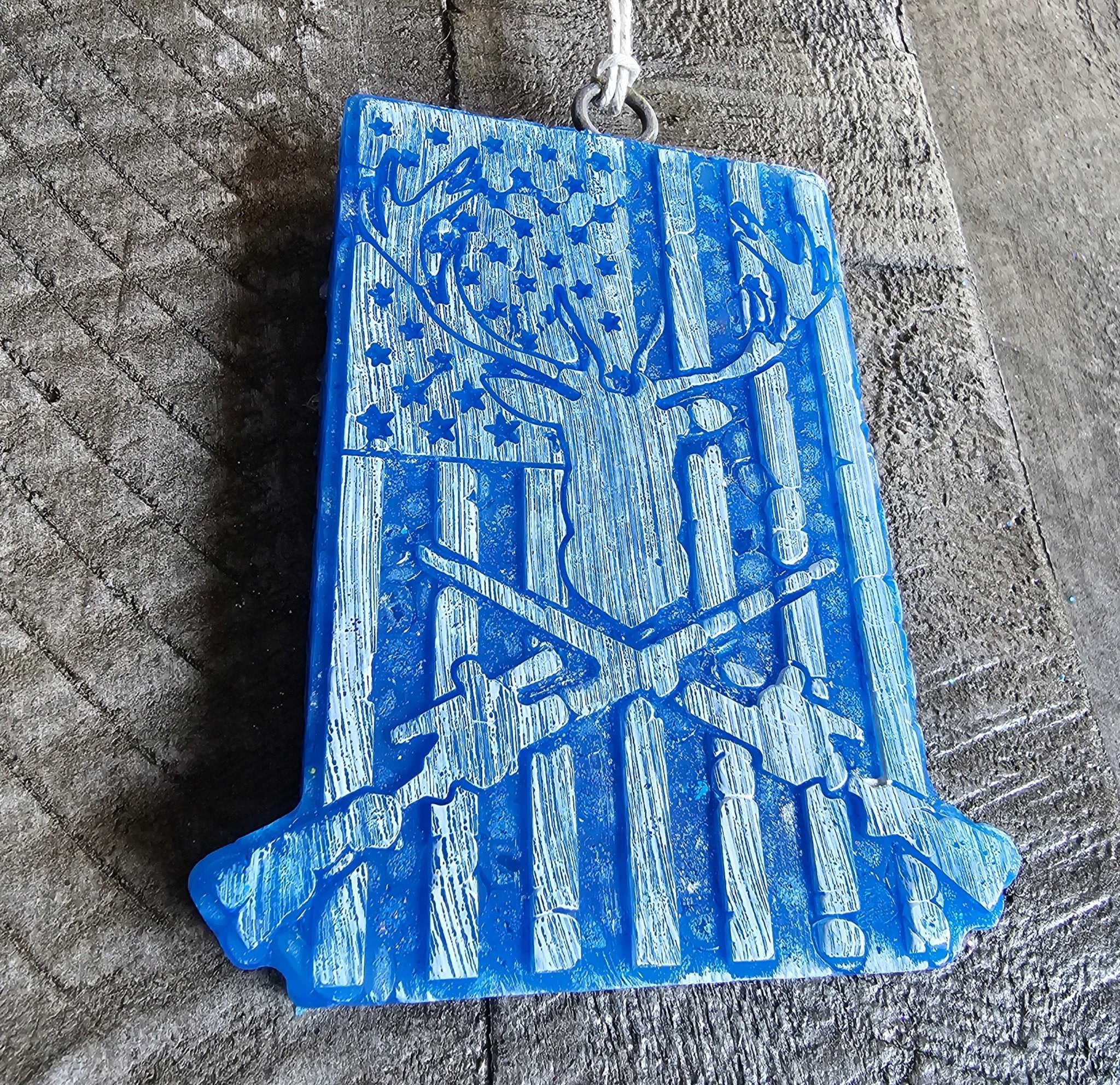 Deer Skull American Flag Car Freshie | Handmade Aroma Bead Air Freshener | Main Street Collective