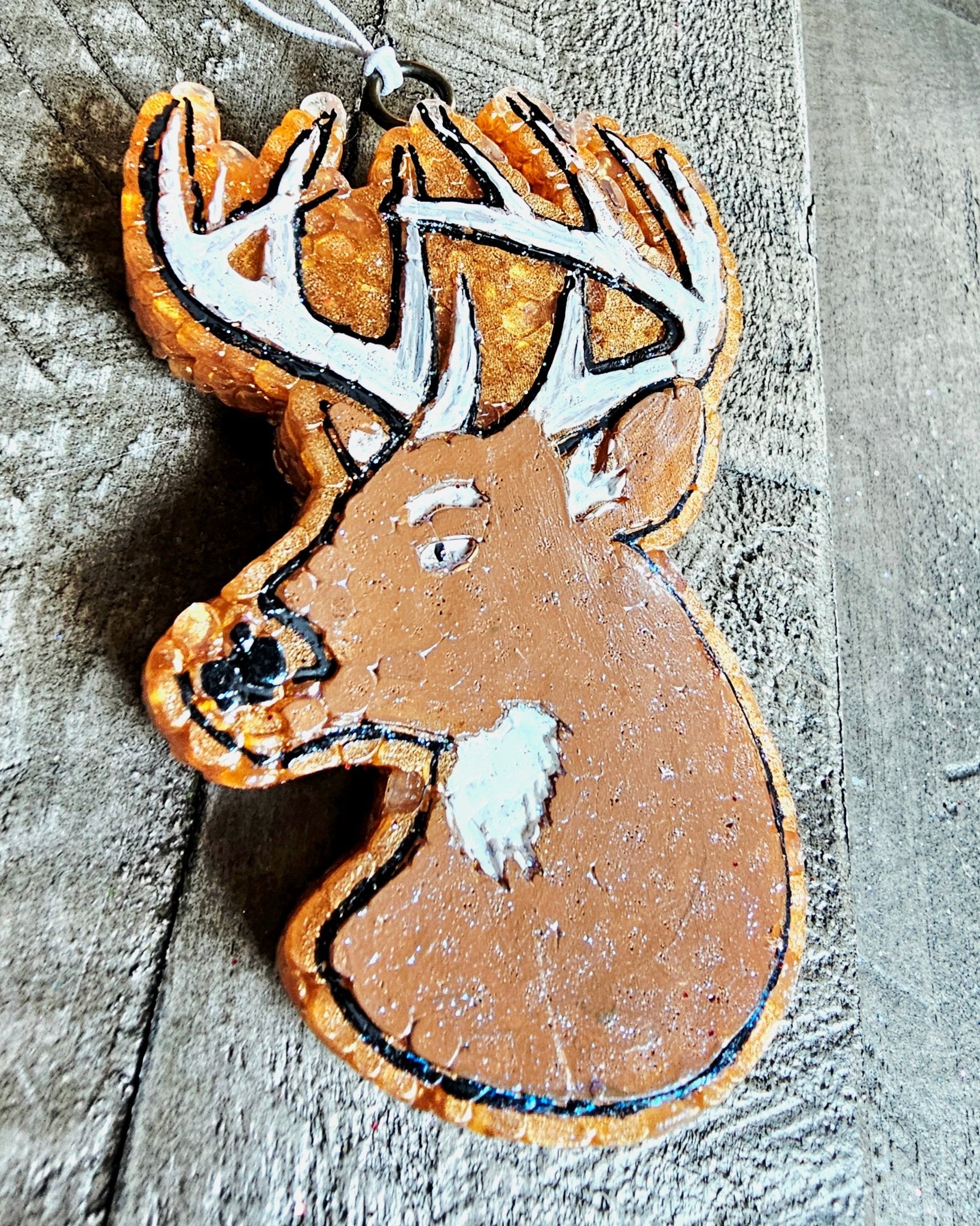 Deer Head Car Freshie: Handmade Aroma Bead Hunting Air Freshener | Rustic Car Decor