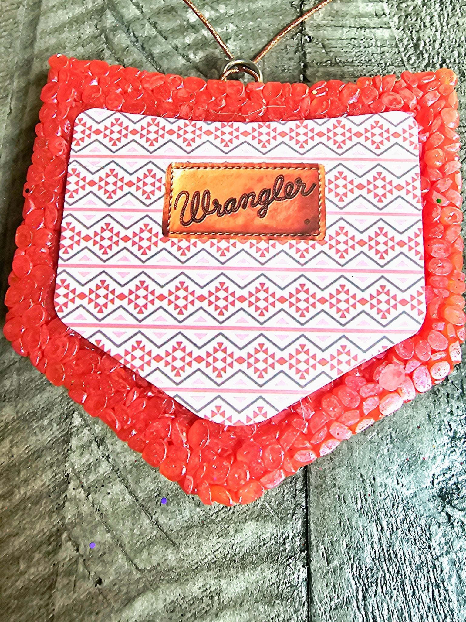 Wrangler Jeans Pocket Car Air Freshener: Handmade Western Freshie with Aroma Beads & Essential Oils