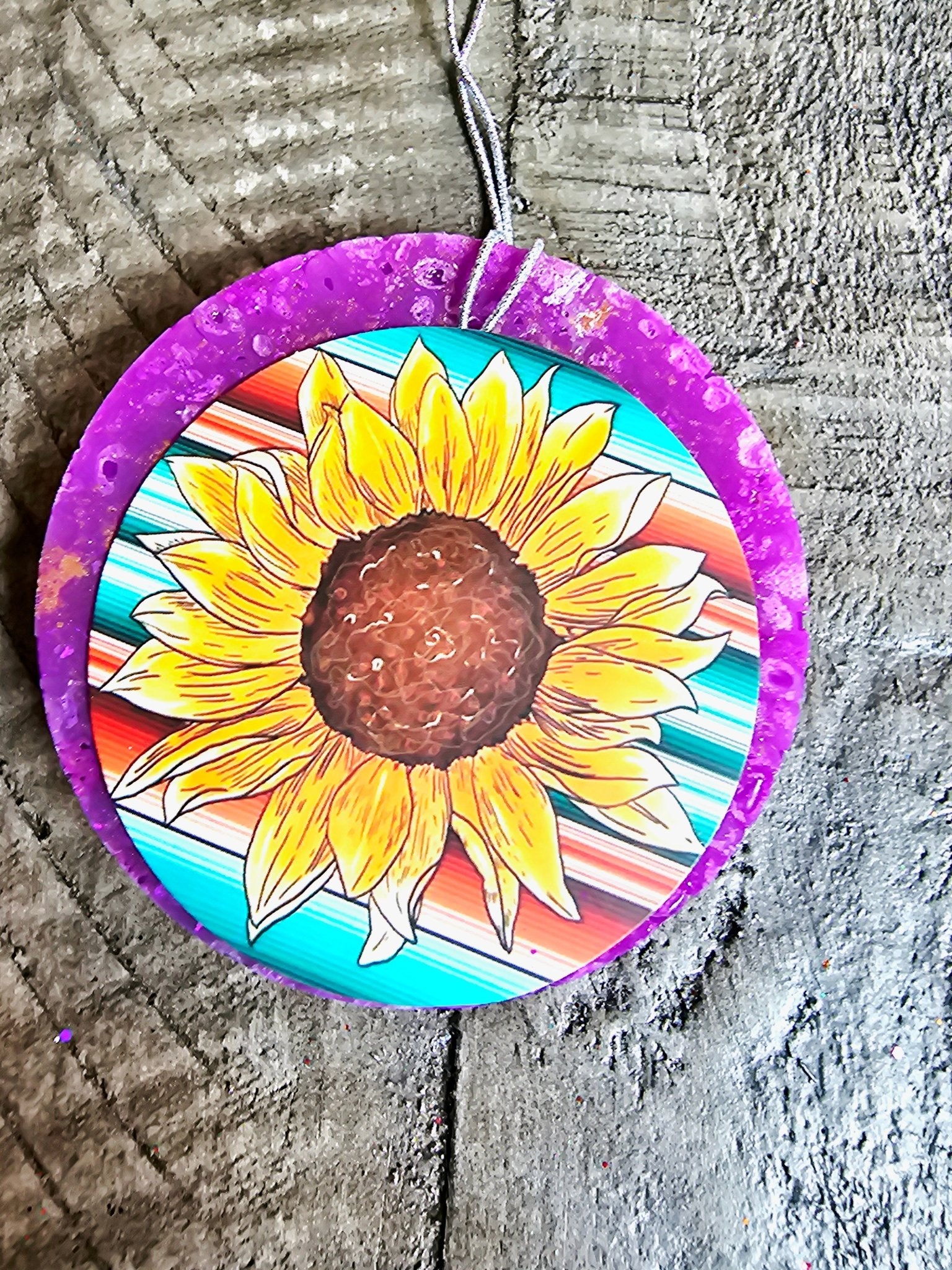Sunflower Car Freshie - Handmade Aroma Bead Air Freshener for Cars, Lockers, Offices