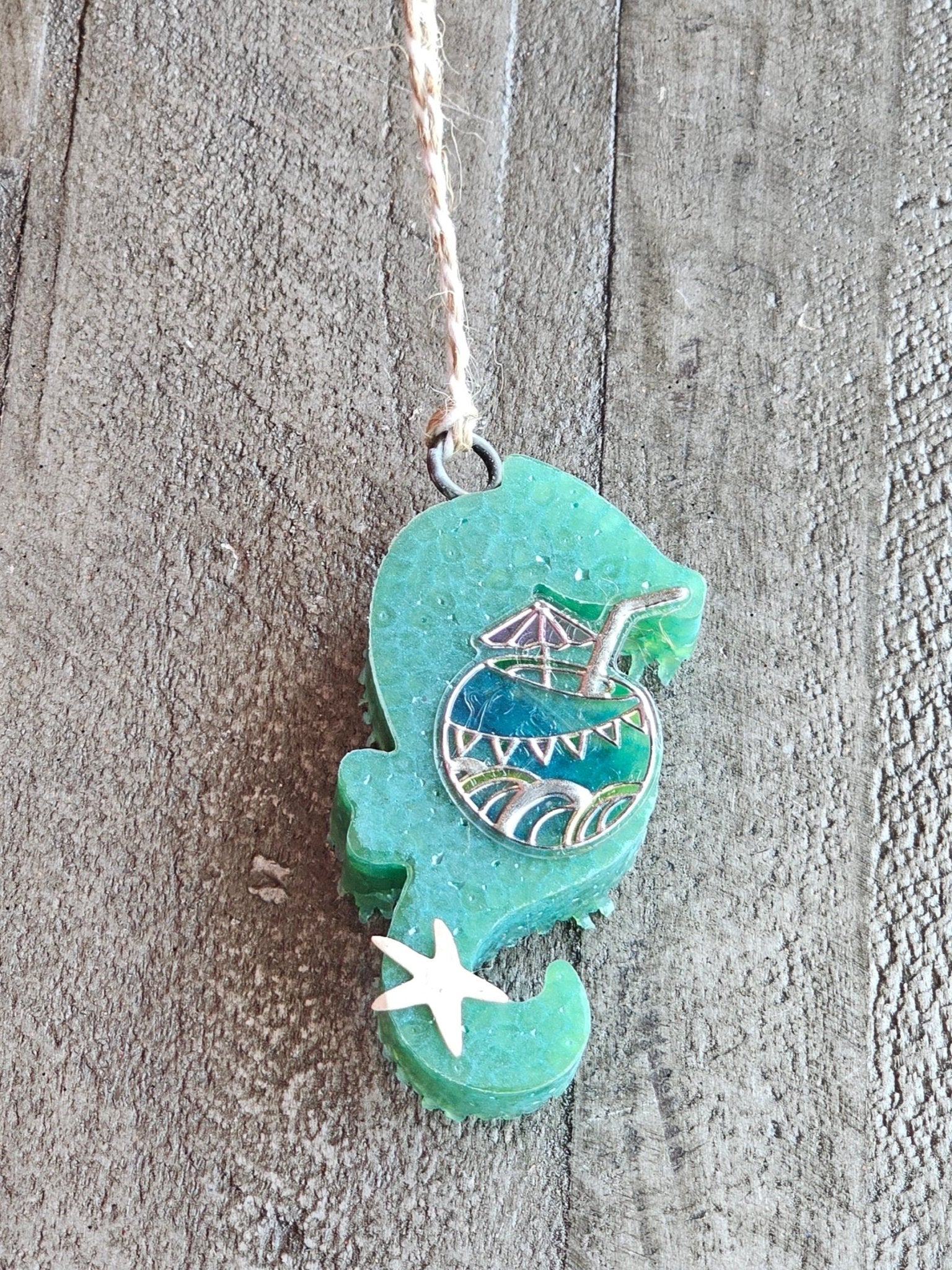 Seahorse Car Freshie: Coastal Aroma Bead Air Freshener - Handmade Beach Decor