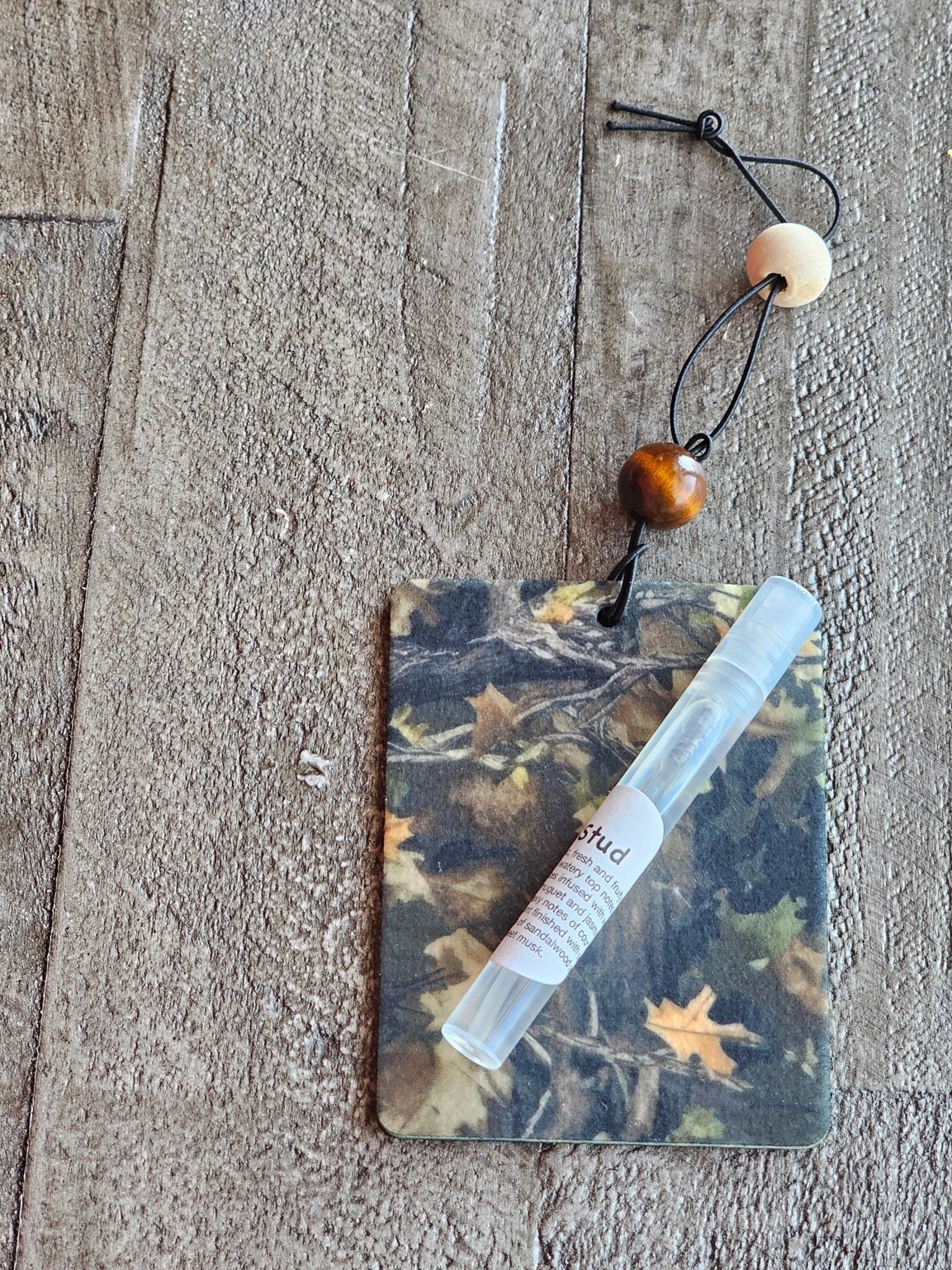 Main Street Collective Fragrance Card with Scent Spray - Long-Lasting Refillable Air Freshener on Wooden Surface