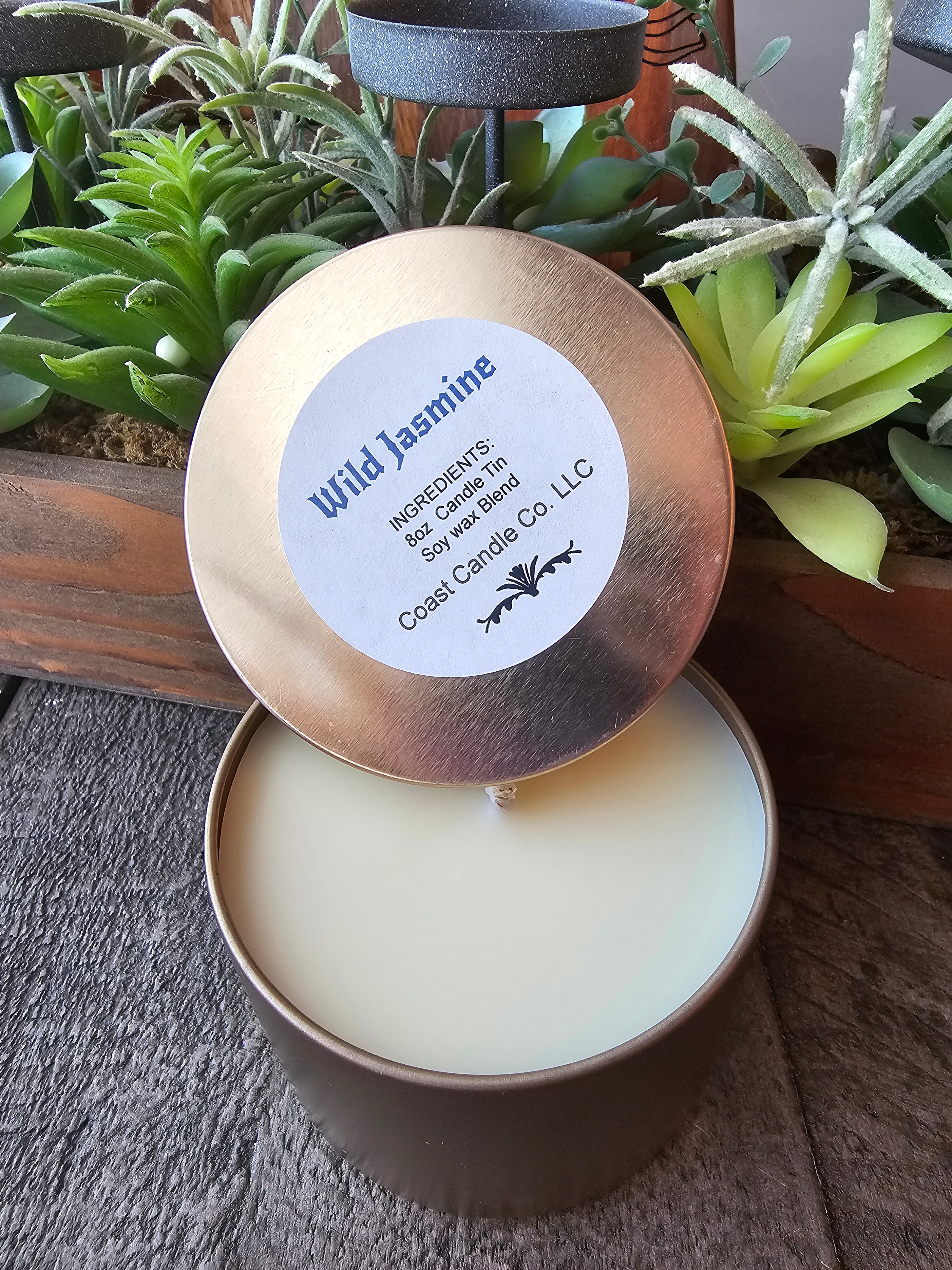 Wild Jasmine Candle by Coast Candle Co. - Hand-Poured Soy Wax Candle Jar