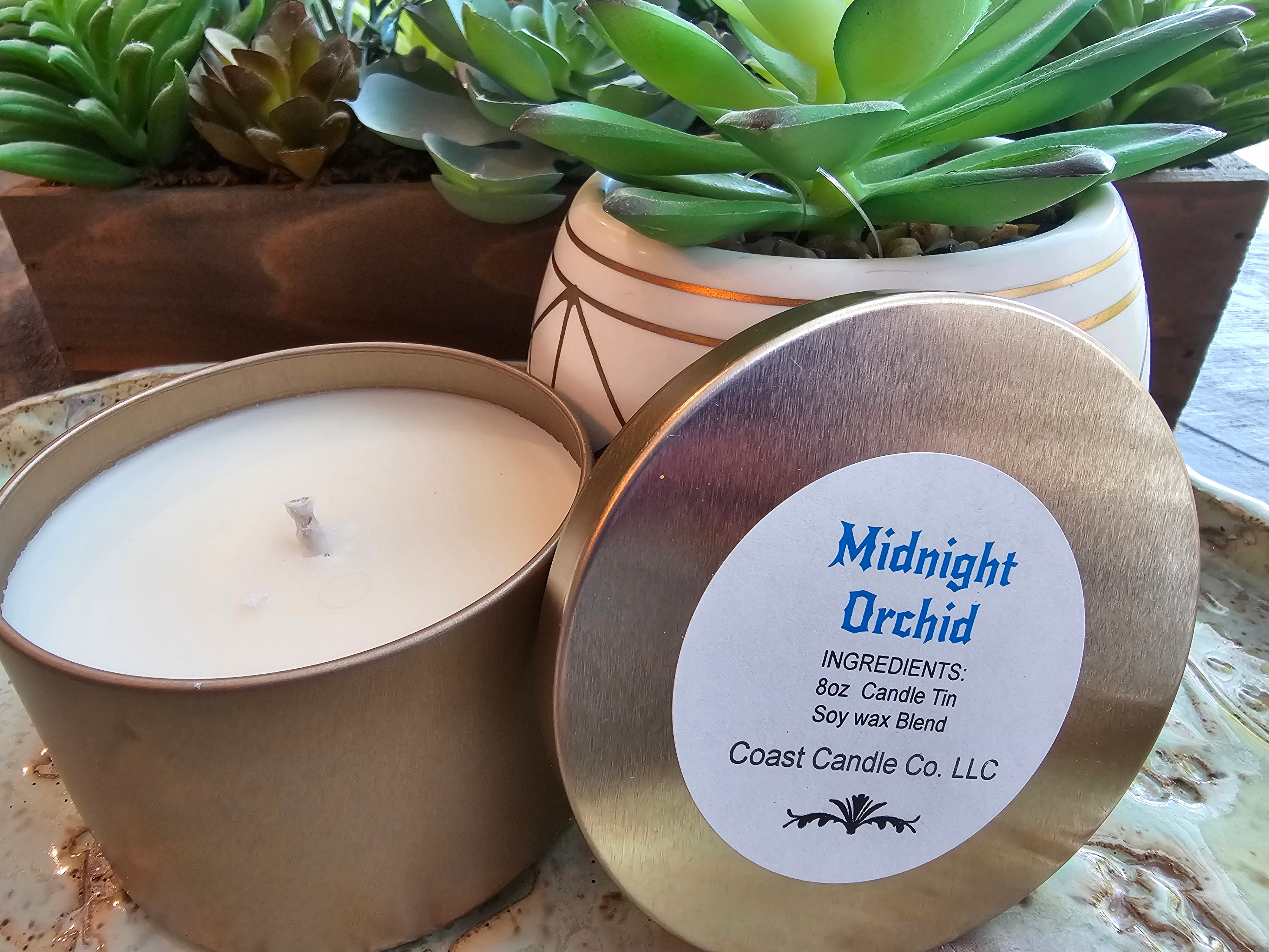 Handcrafted Candle Jars: Midnight Orchid Scent by Coast Candle Co. at Main Street Collective