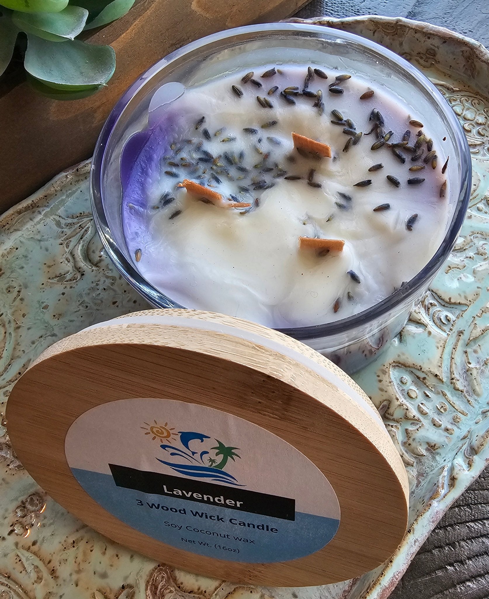 Lavender Candle: Soy Coconut Wax, 3 Wood Wick - Aromatherapy Home Decor by Main Street Collective