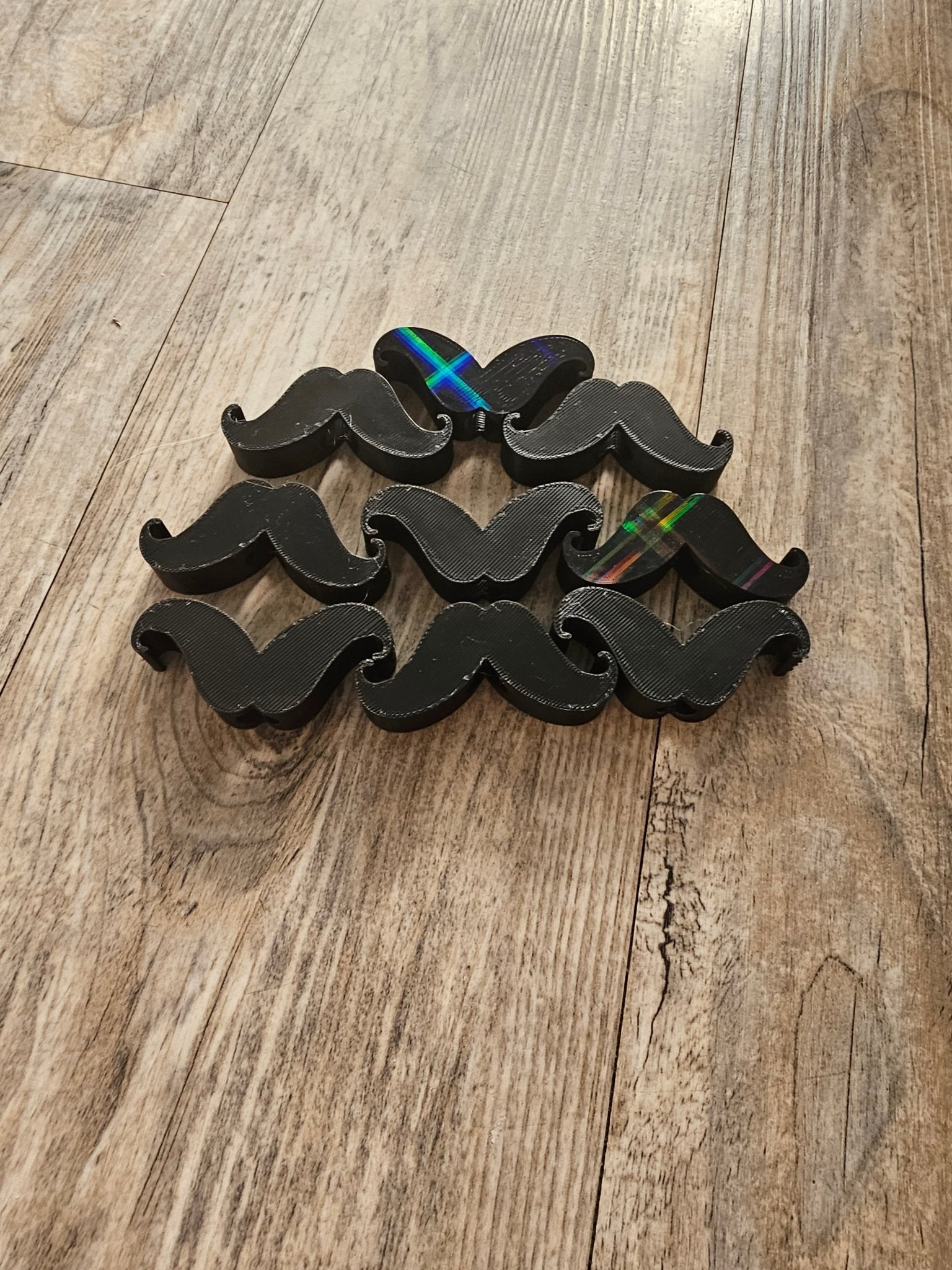 Mustache Straw Toppers: 3D Printed Black PLA, Classic Curled Design - Main Street Collective & Tween Space. Party Favors & Accessories