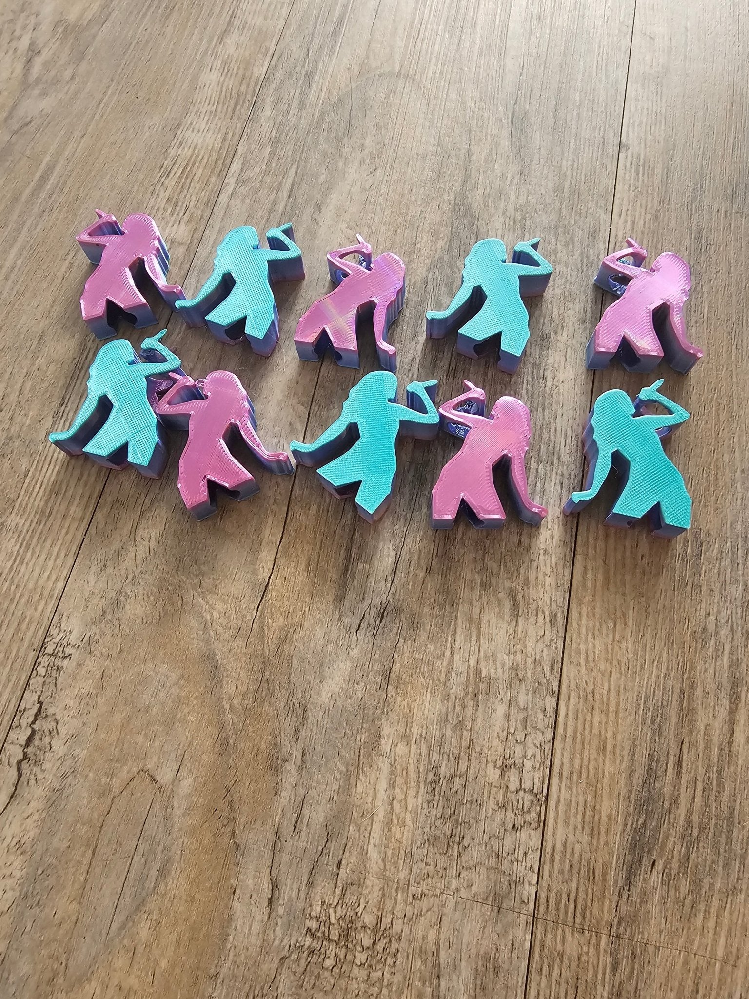 Pop Star Straw Toppers: 3D Printed Pink & Teal Silhouettes | Reusable Straws | Main Street Collective