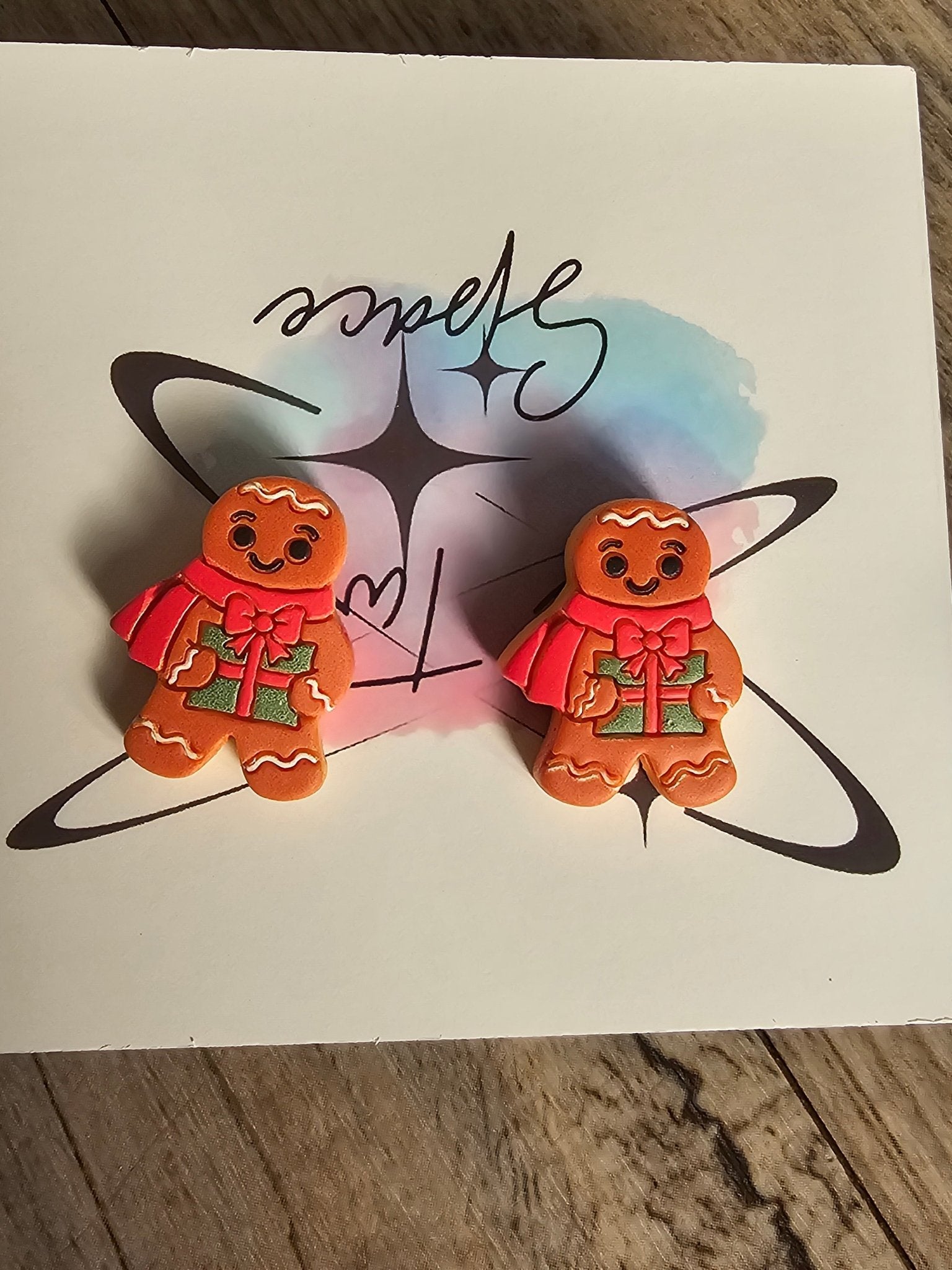 Christmas Cookie Stud Earring Set – 4 Assorted Pairs (Red and Green)