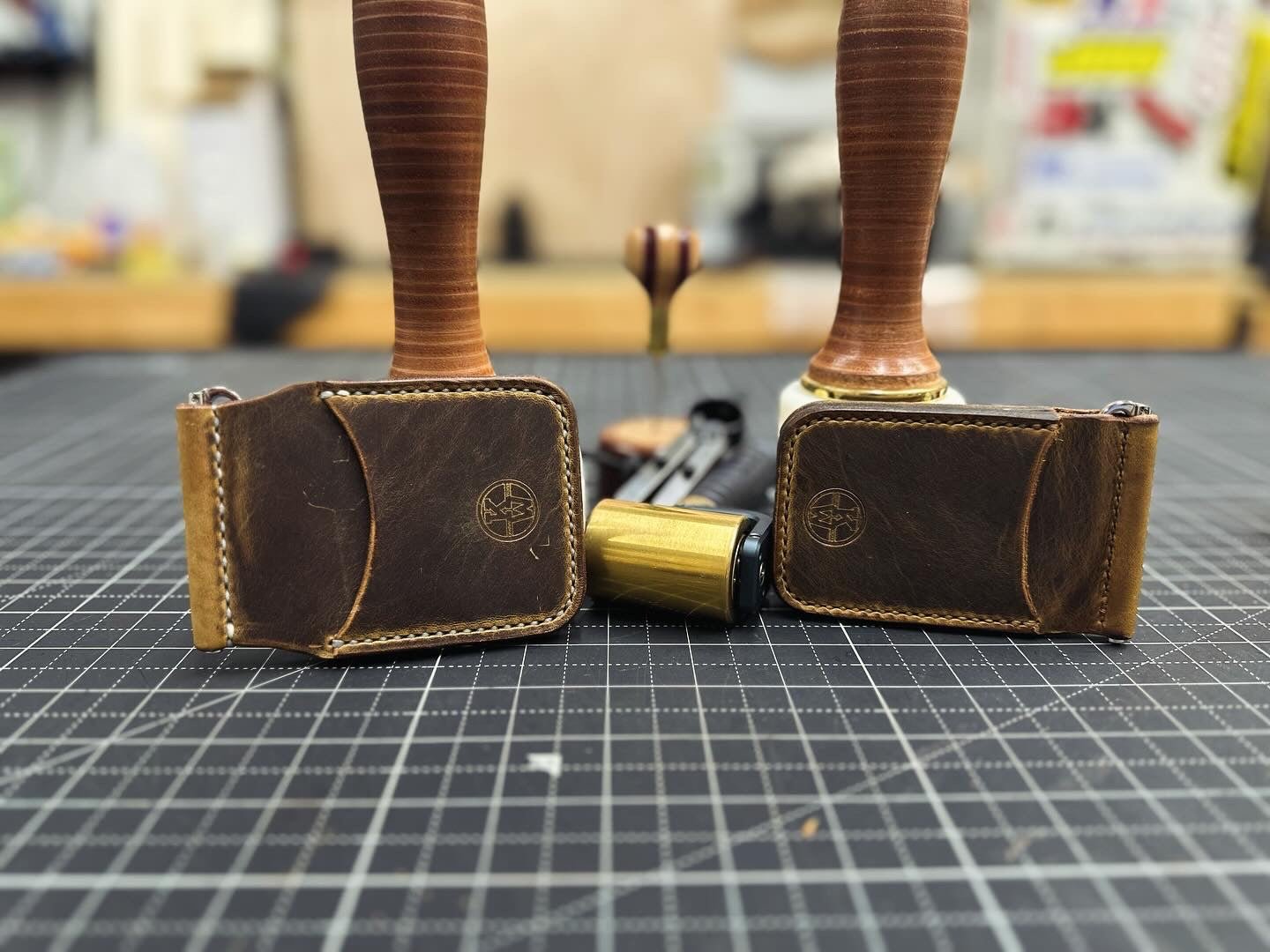 Handmade Brown Leather Money Clip Wallet - Main Street Collective