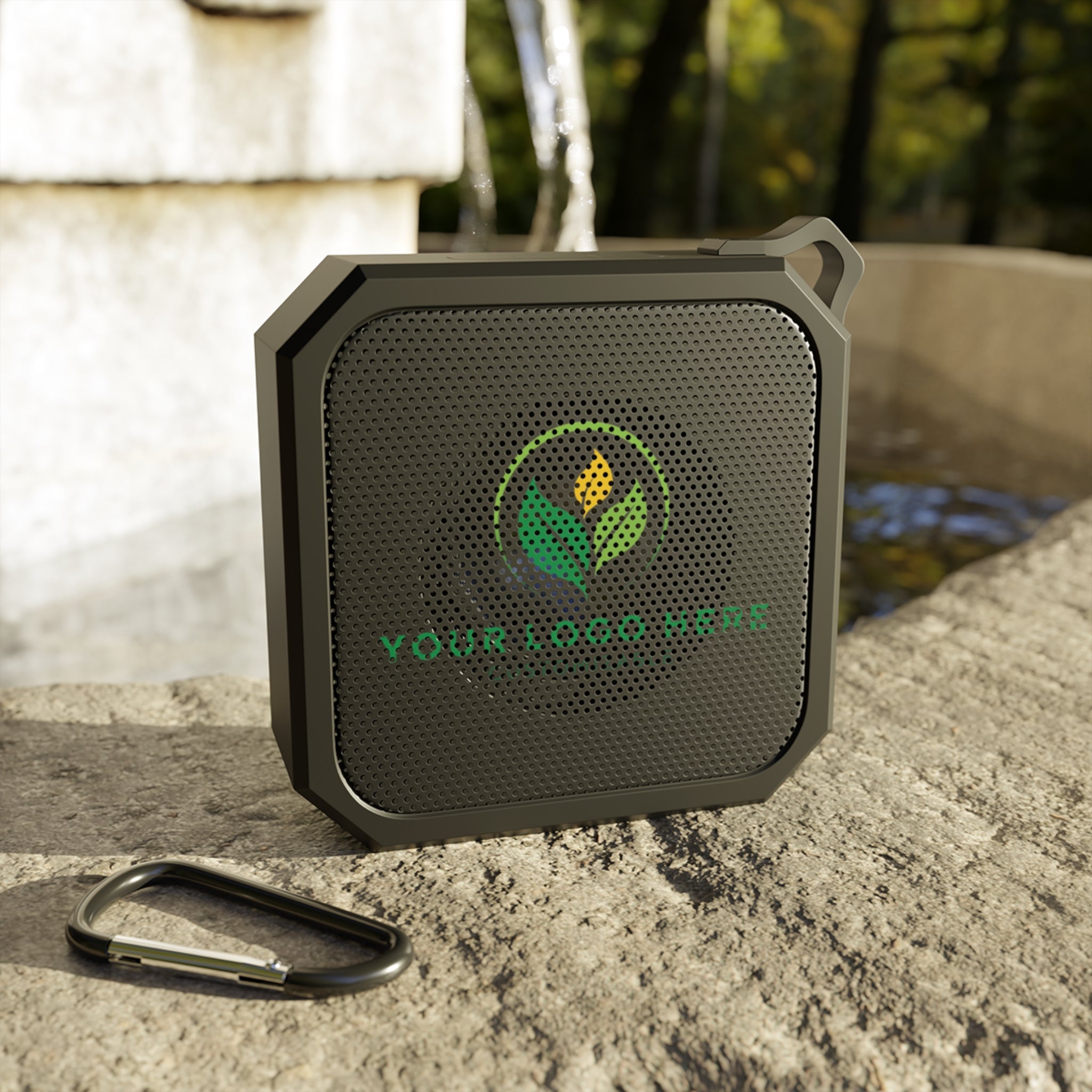 Waterproof Bluetooth Speaker: Customizable outdoor speaker by Main Street Collective for promotions, events. #OutdoorSpeaker #Customizable