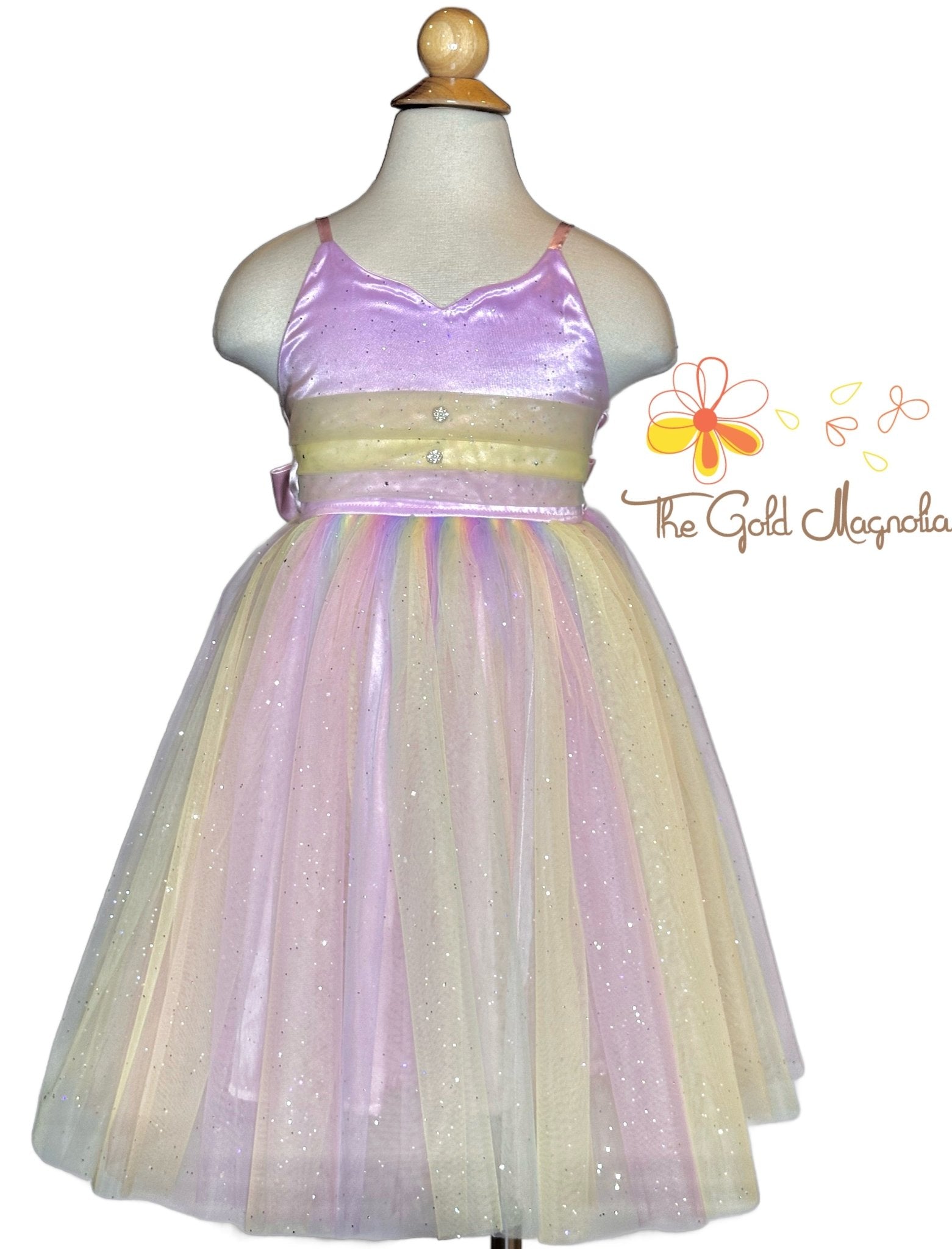 Rainbow Party Dress Size 5 - Tulle Skirt - Main Street Collective